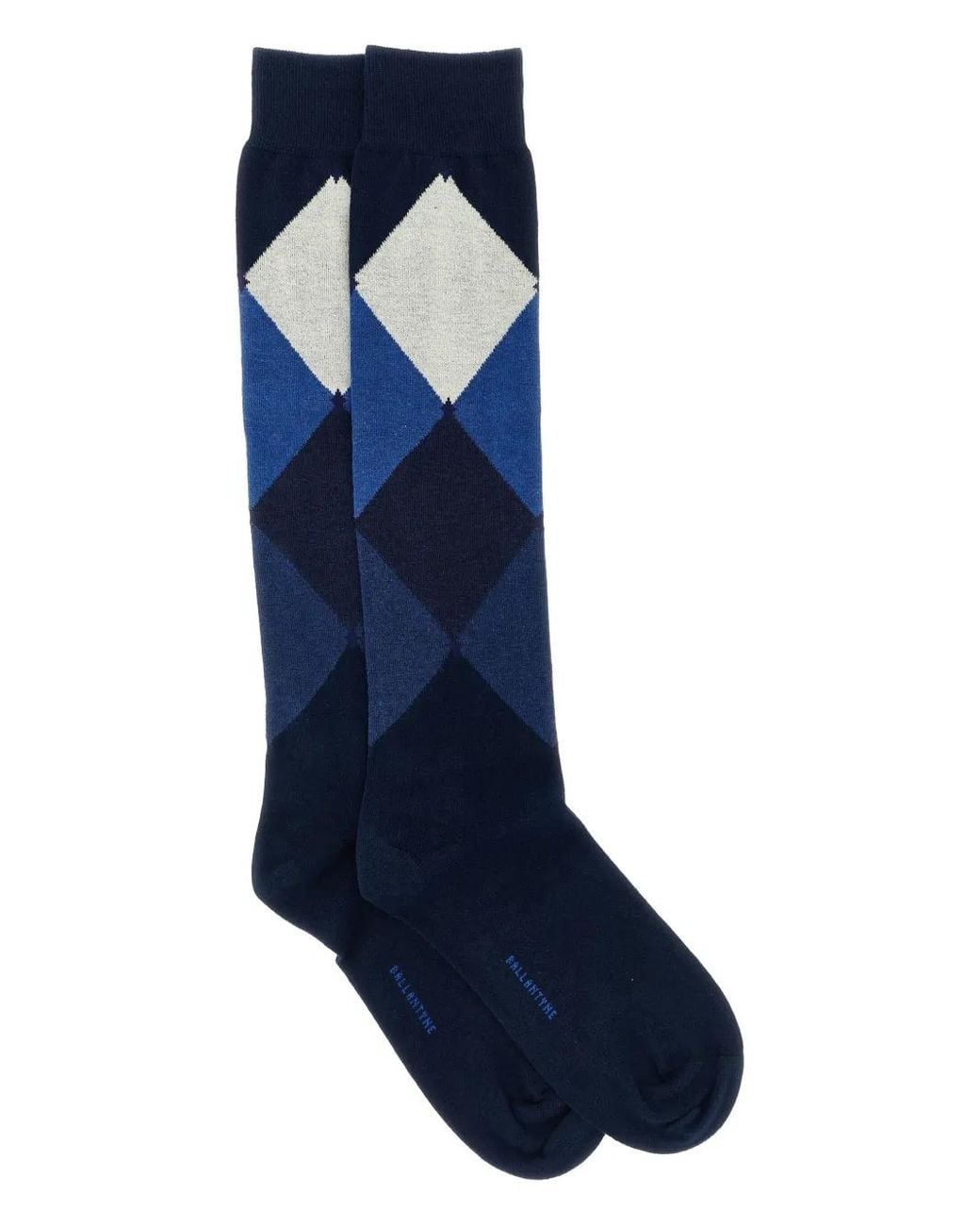 Ballantyne Blue Diamond-Patterned Stocking for men