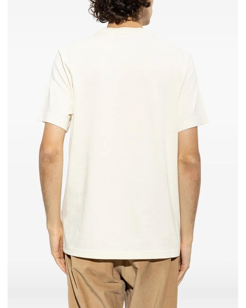 Moncler White Logo-Print Cotton T-Shirt for men