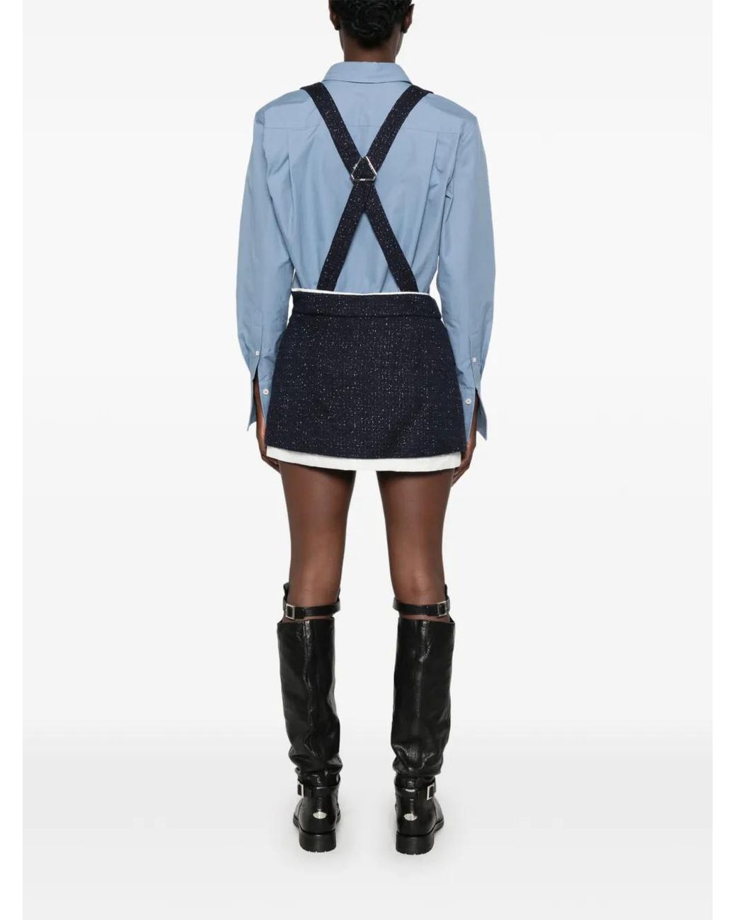 Maje Blue Contrast Tweed Shorts