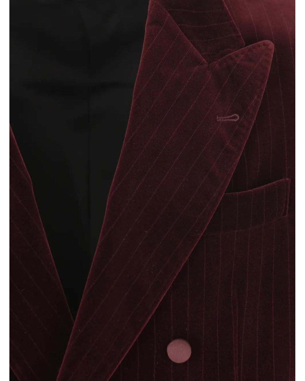Brunello Cucinelli Purple Chalk Stripe Velvet One-And-A-Half Breasted Tuxedo Jacket With Peak Lapels for men