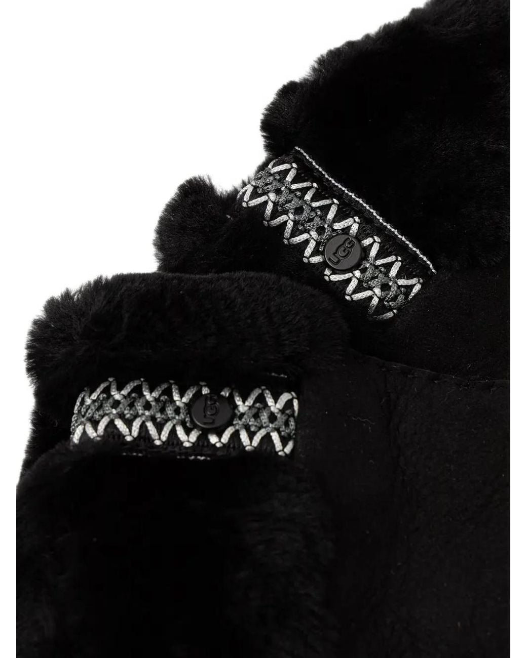 Ugg Black Sheepskin Braid Gloves
