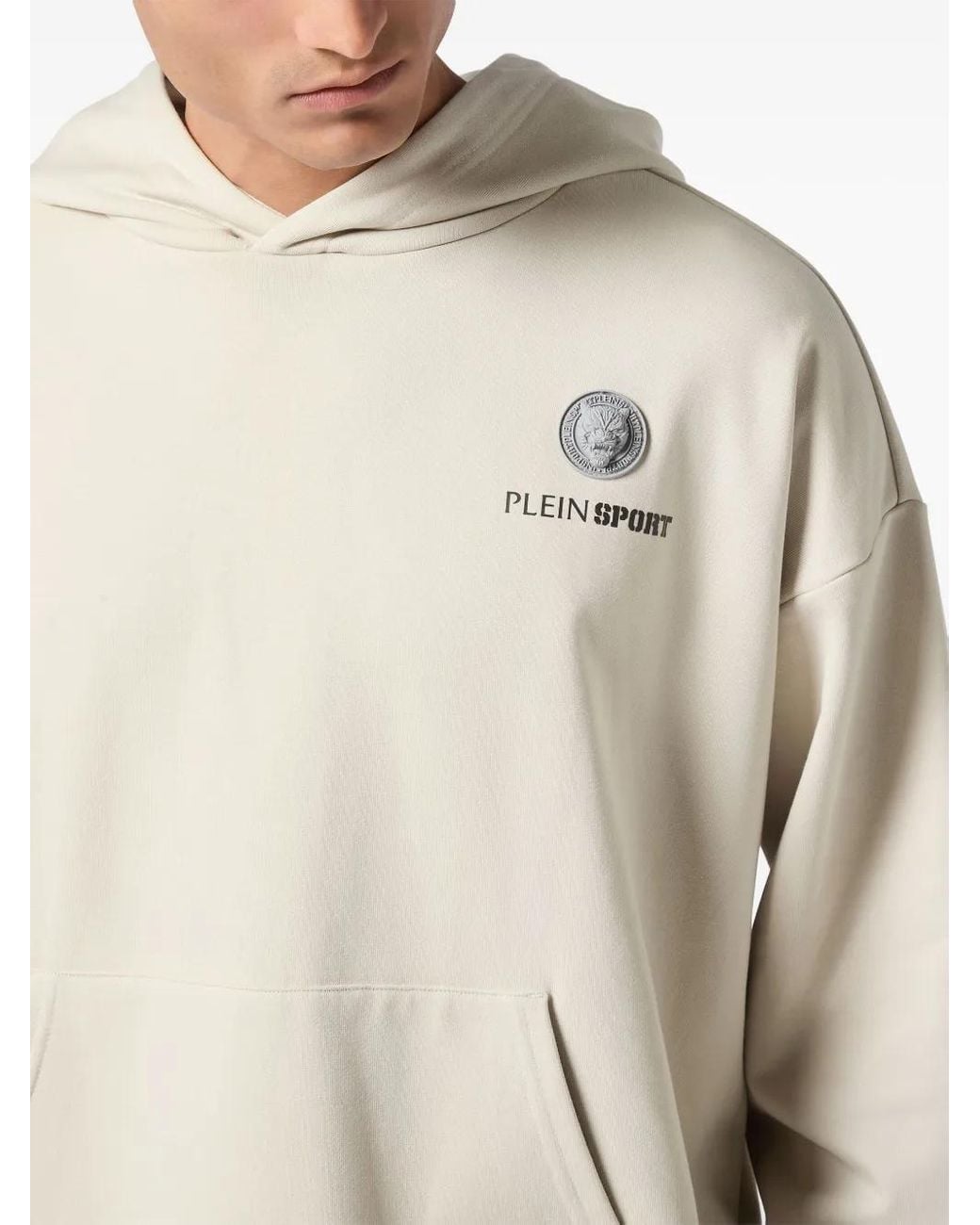 Philipp Plein Natural Logo-Print Hoodie for men