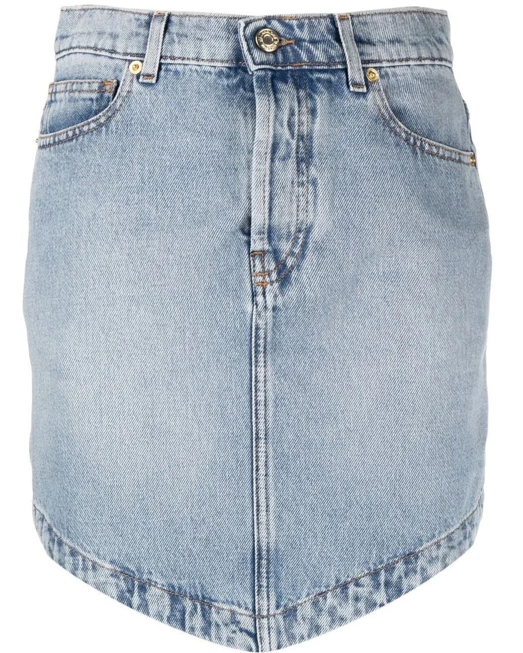 Alexandre Vauthier Blue High-Waisted Denim Skirt