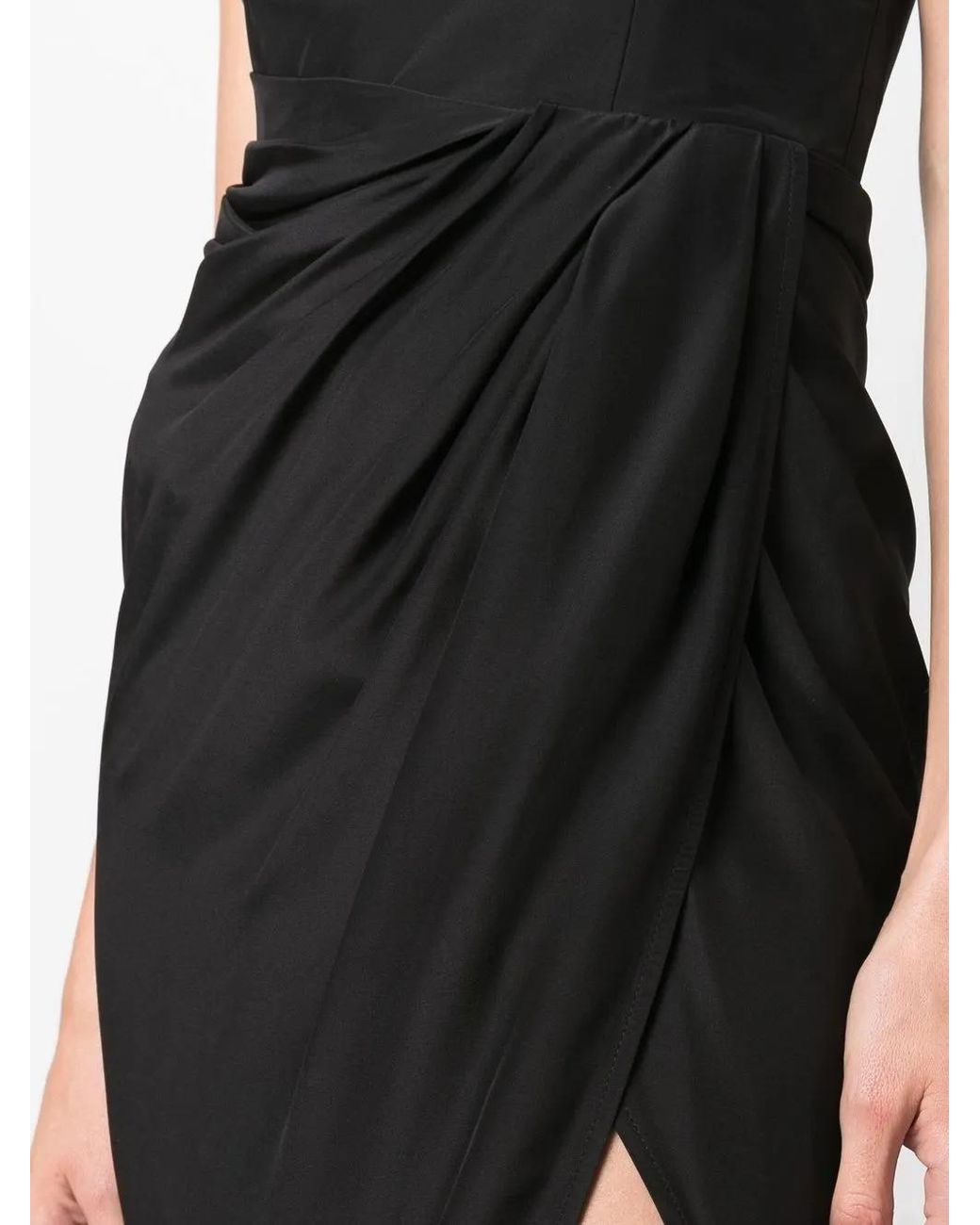 GAUGE81 Black Lica Gathered-Detail Midi Dress