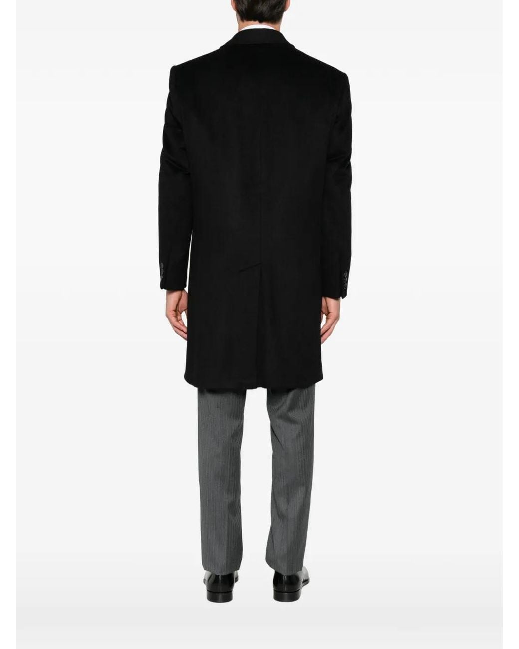 SERGIO MORETTI FIRENZE Black Single-Breasted Coat for men