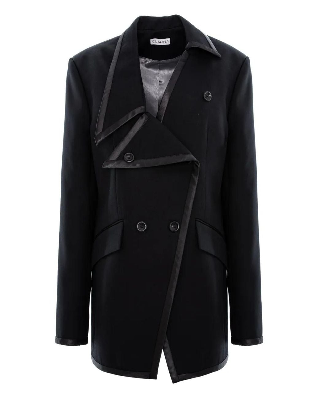 CuAnna Black Mira Double-Breasted Blazer