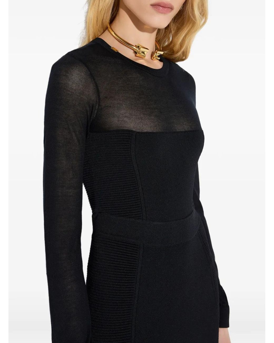 Elisabetta Franchi Blue Knit Dress With 3D Effects