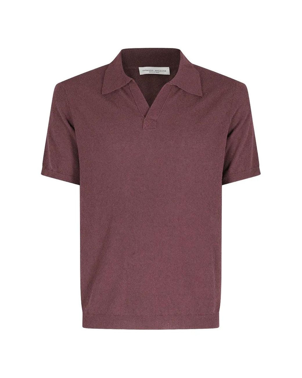 Roberto Collina Purple V-Neck T-Shirt for men