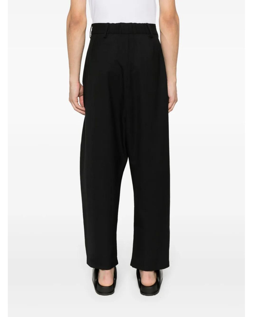 Mordecai Black Wool Trousers for men