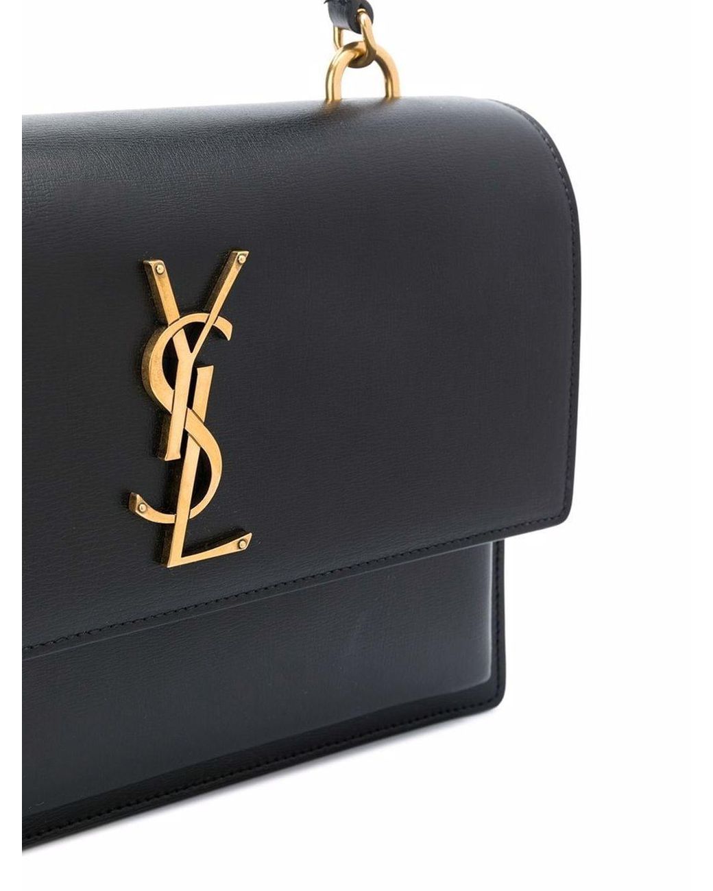 saint laurent black sunset leather shoulder bolsa