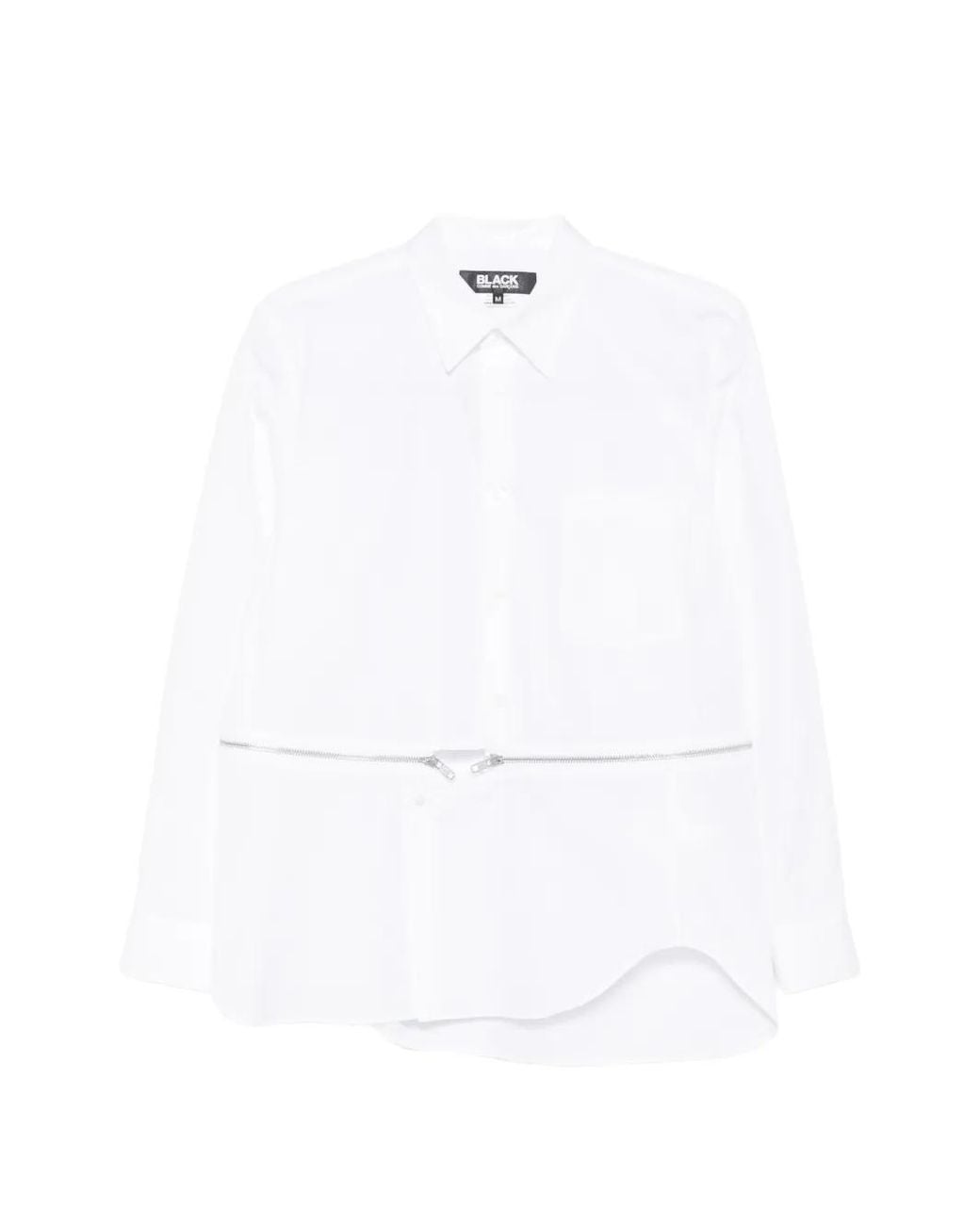 COMME DES GARÇON BLACK White T-Shirt Asymétrique À Détails De Zips for men