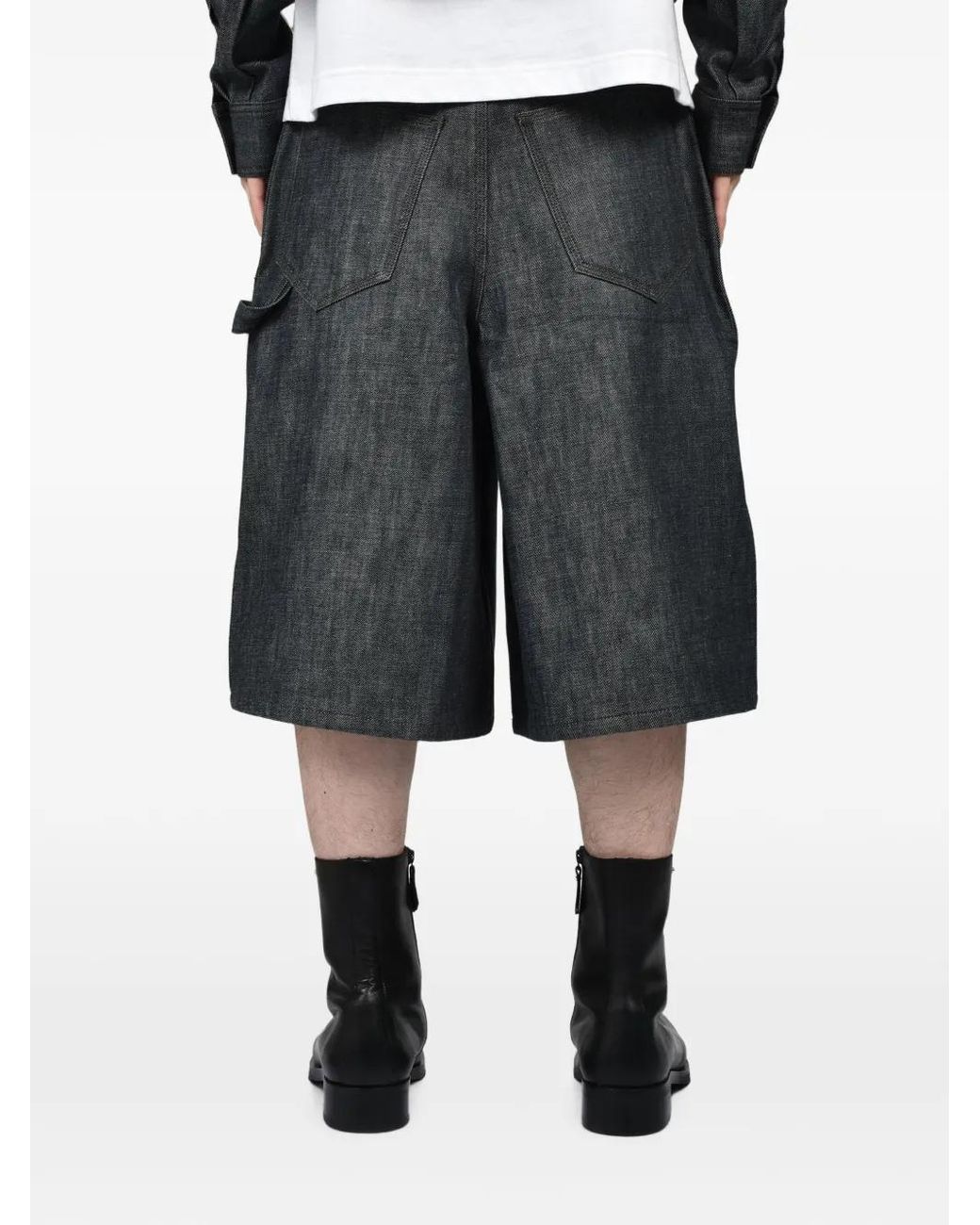 Rivet & Hide Gray Short Super Baggy À Double Renfort Aux Genoux for men