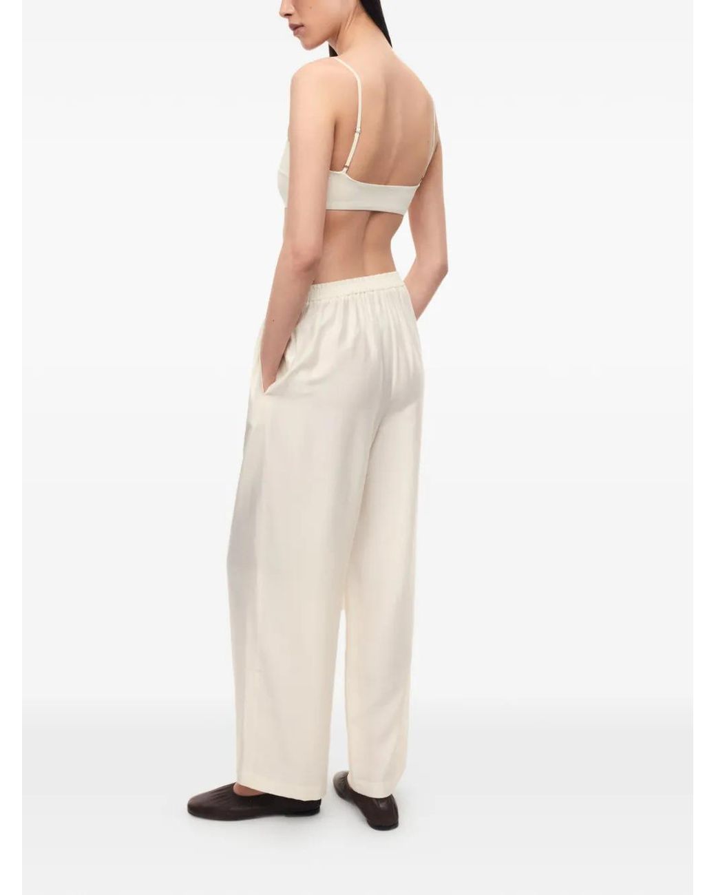 12 STOREEZ White Kasumi Wide-Leg Trousers