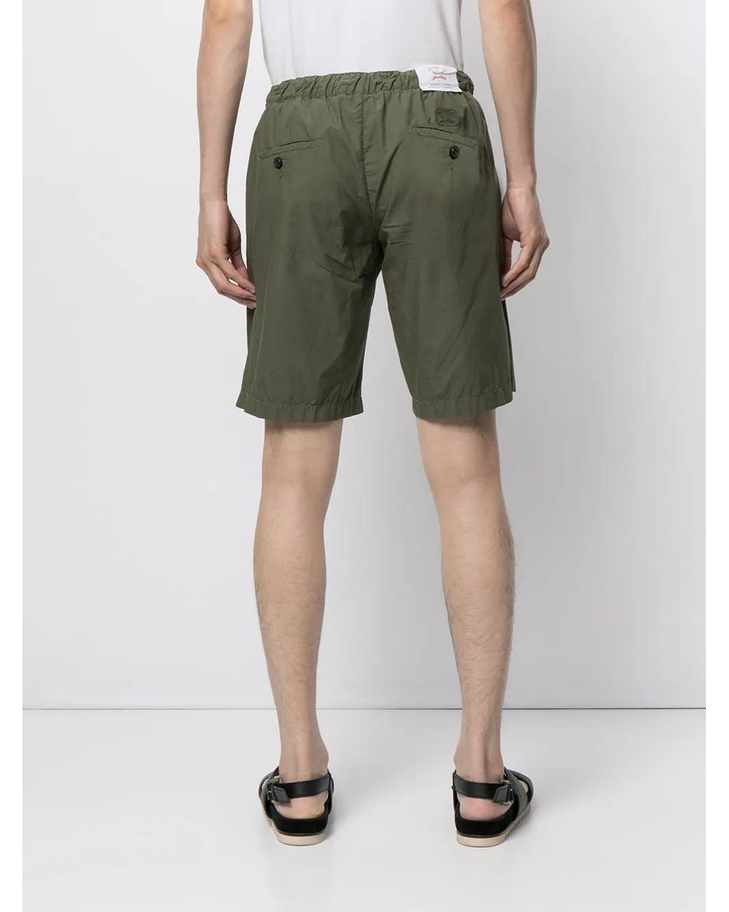 Paul & Shark Green Elasticated-Waistband Shorts for men