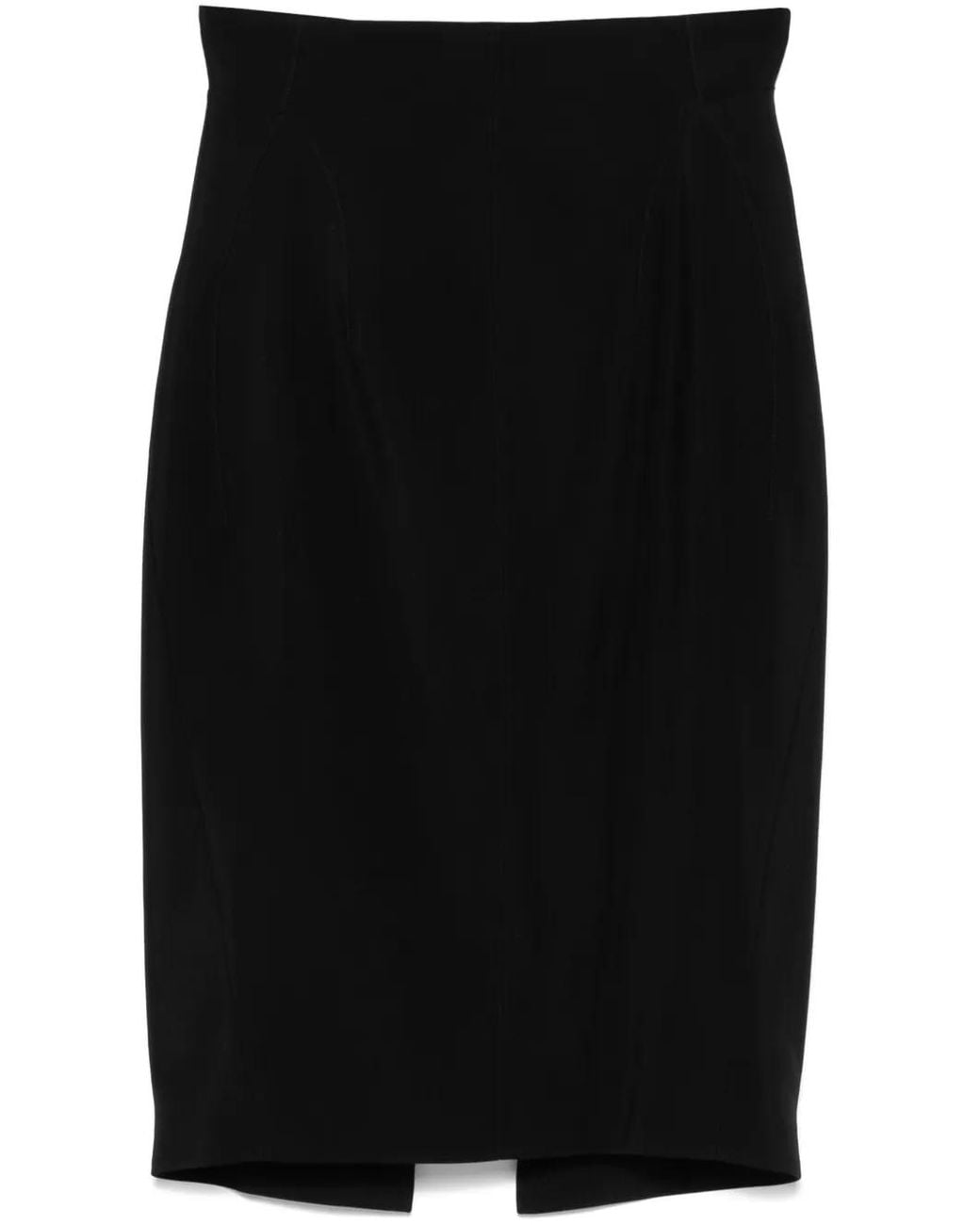 Mugler Black Pencil Midi Skirt