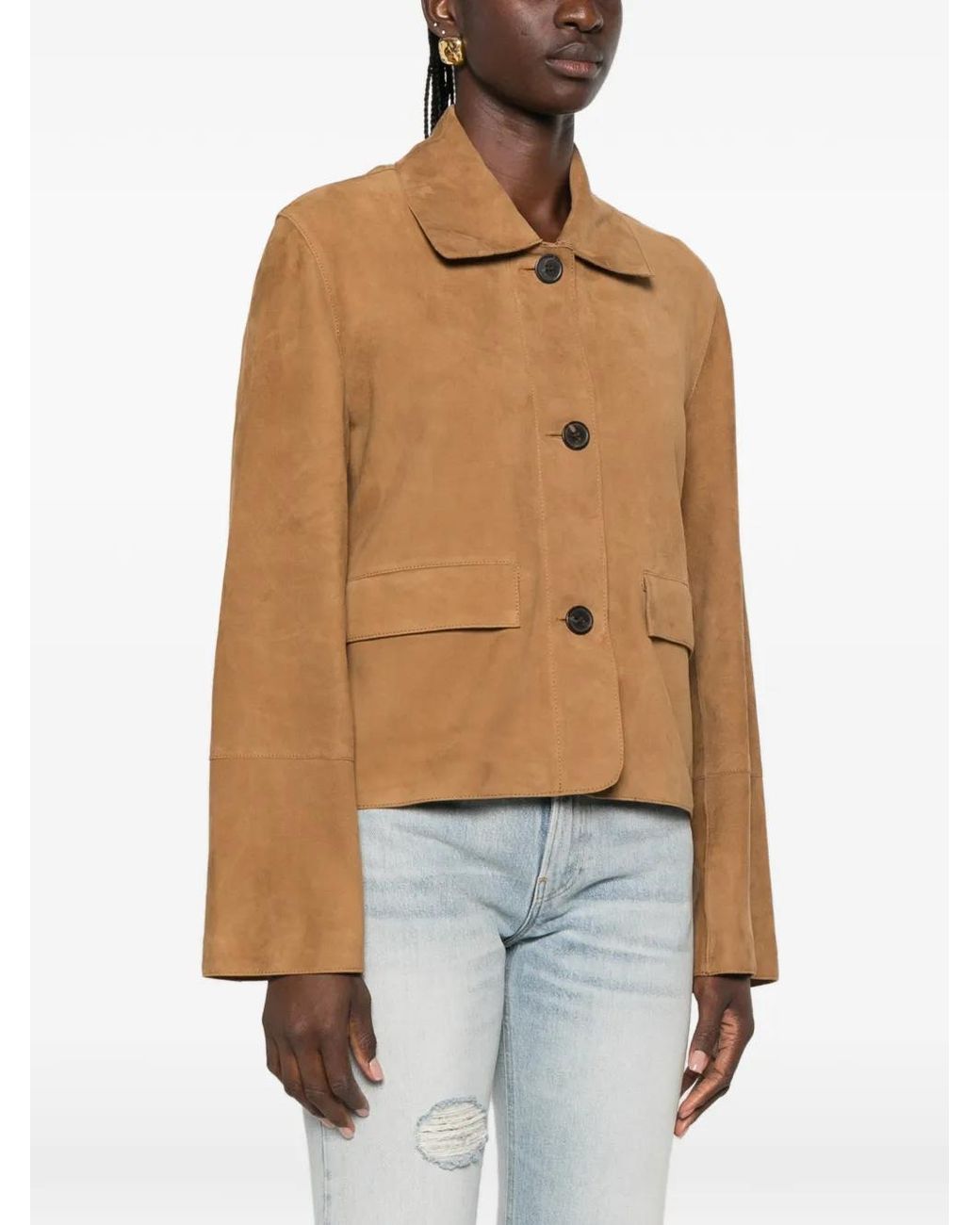 Arma Natural Button-Fastening Leather Jacket