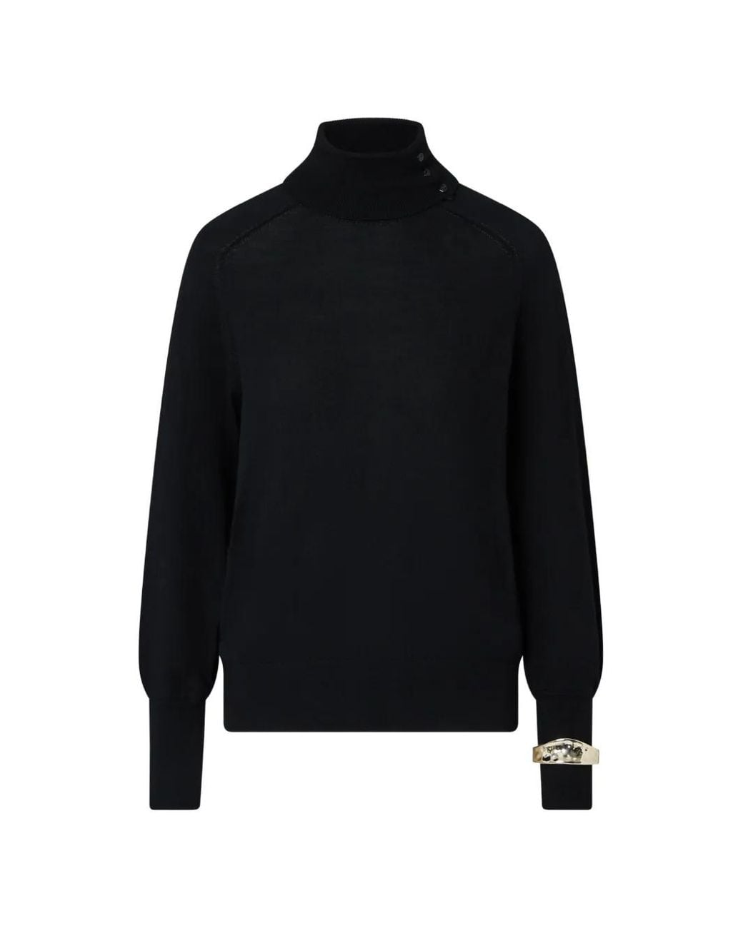 Liu Jo Black Wool Turtleneck With Bracelet