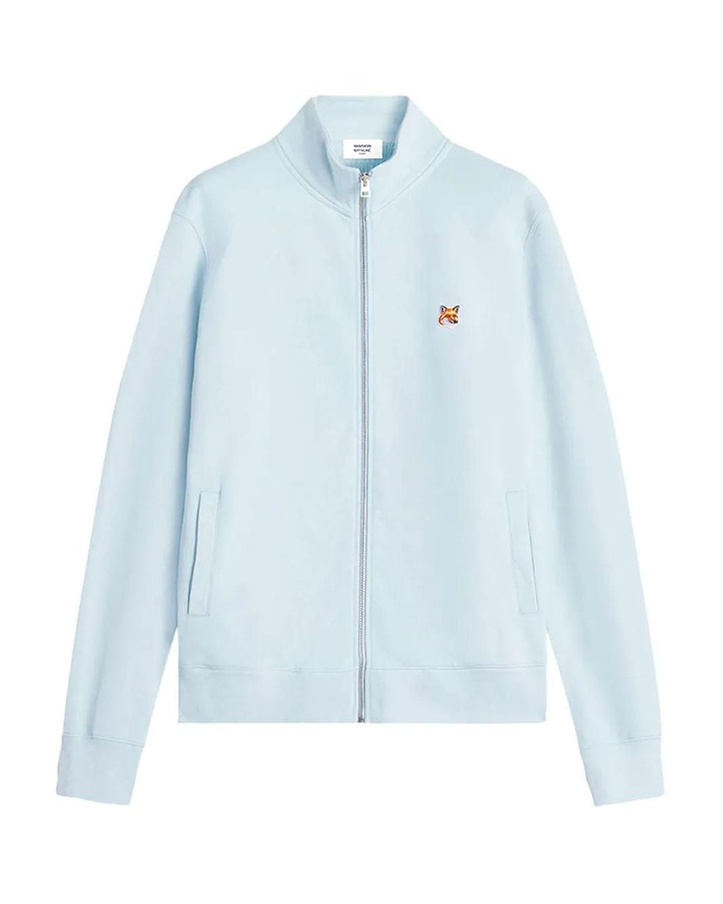 Maison Kitsuné Blue Light High-Collar Sweatshirt With Embroidered Fox Logo for men