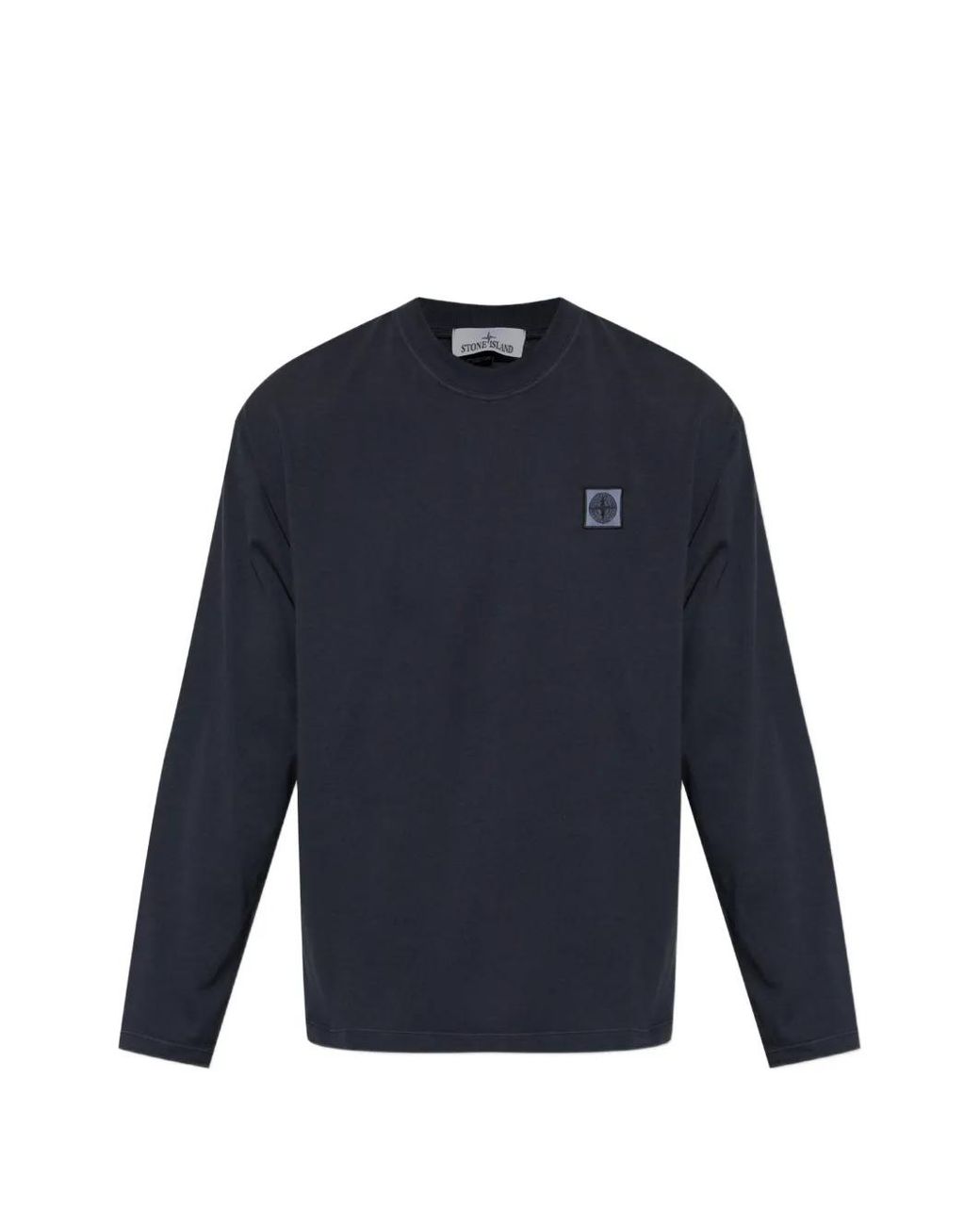 Stone Island Blue Logo-Patch Long-Sleeve T-Shirt for men