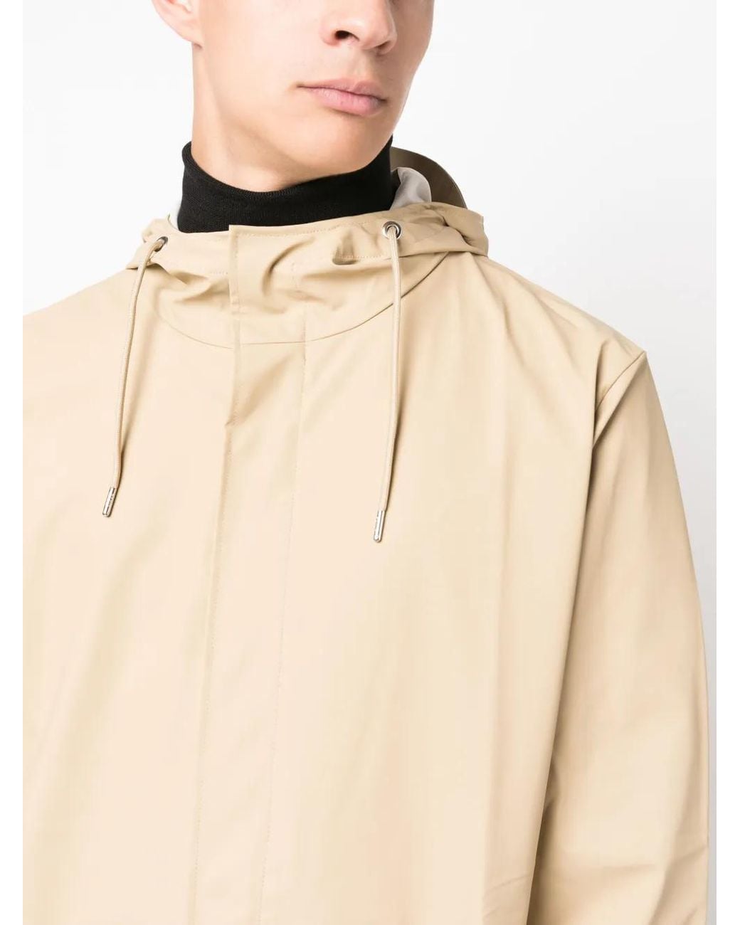 Rains Natural Fishtail Drawstring-Hood Coated Parka for men