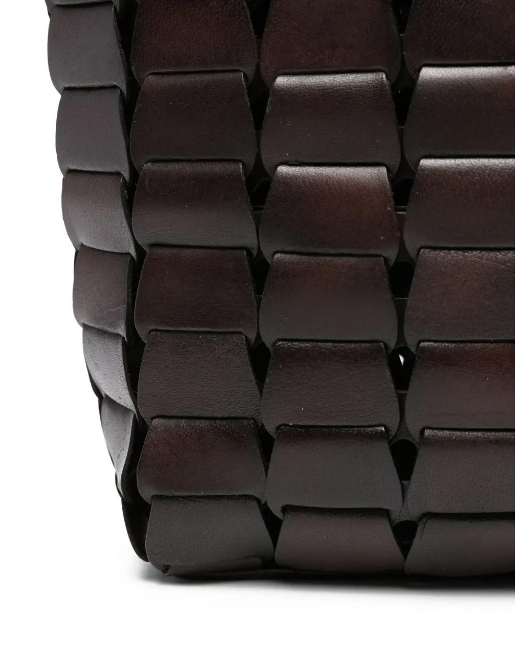 Dragon Diffusion Black Leather Woven Tote Bag