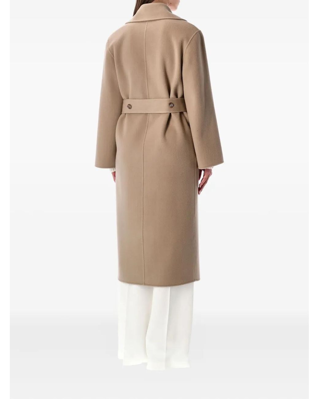 Alberta Ferretti Natural Belted Wrap Coat