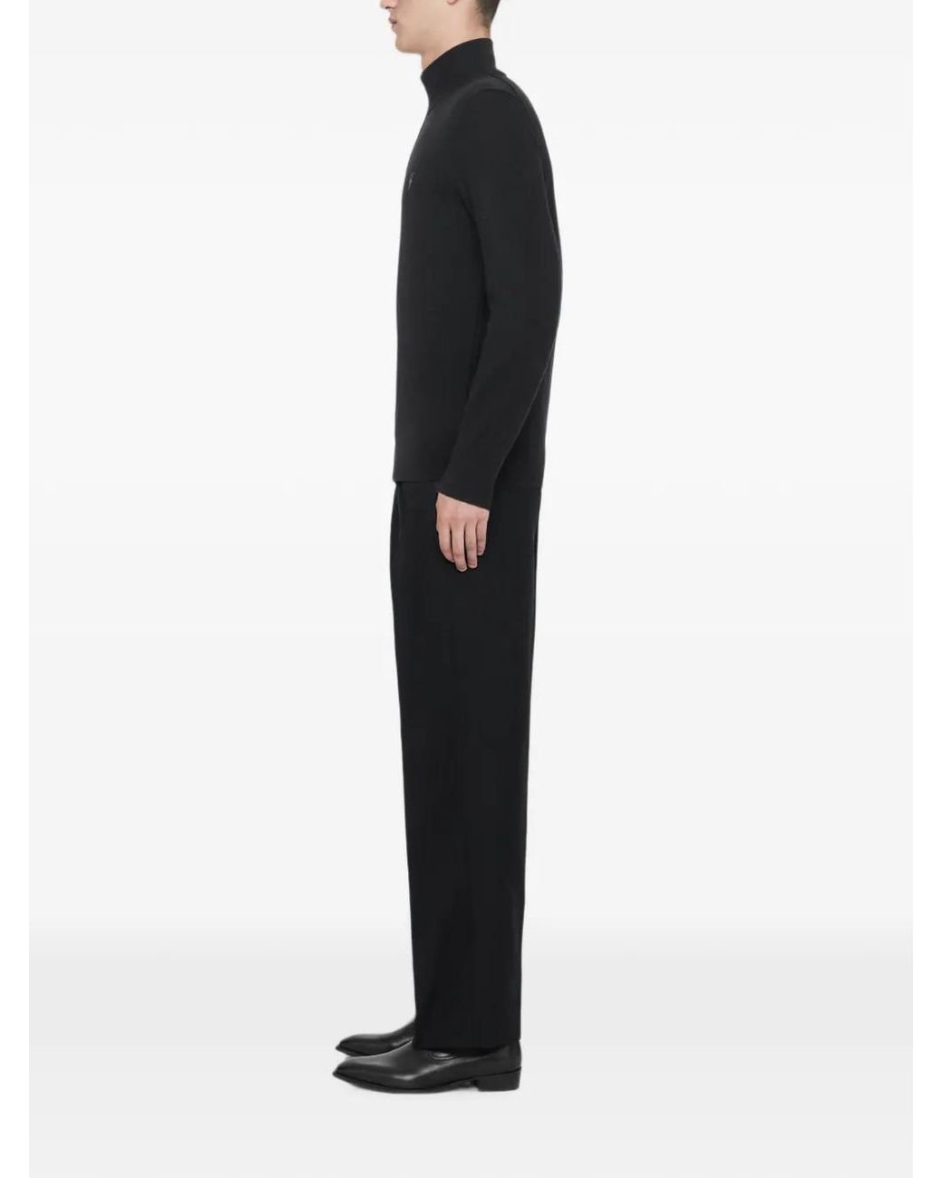 AllSaints Black Kilburn Funnel-Neck Sweater for men