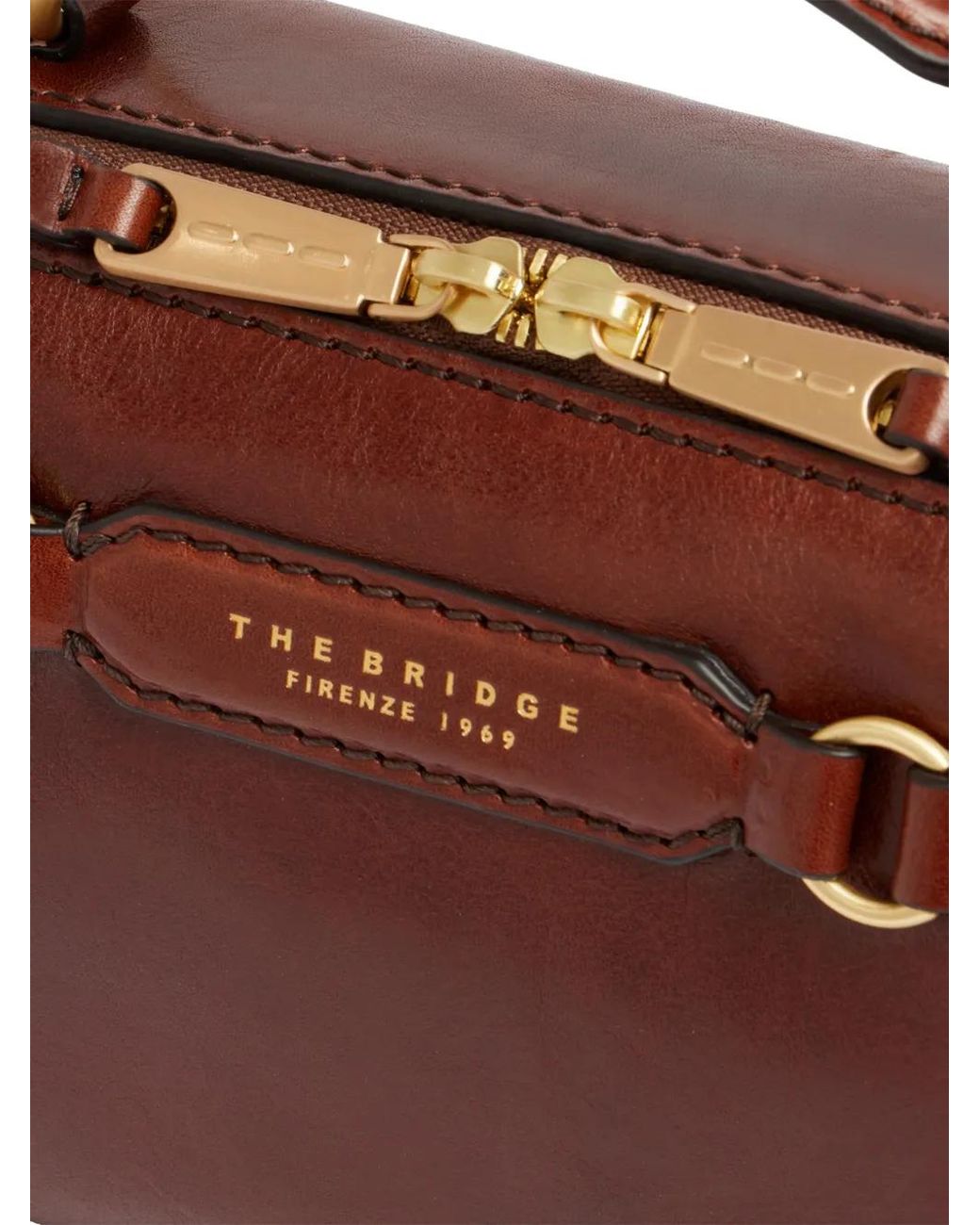 The Bridge Brown Laura Top-Handle Leather Mini Bag