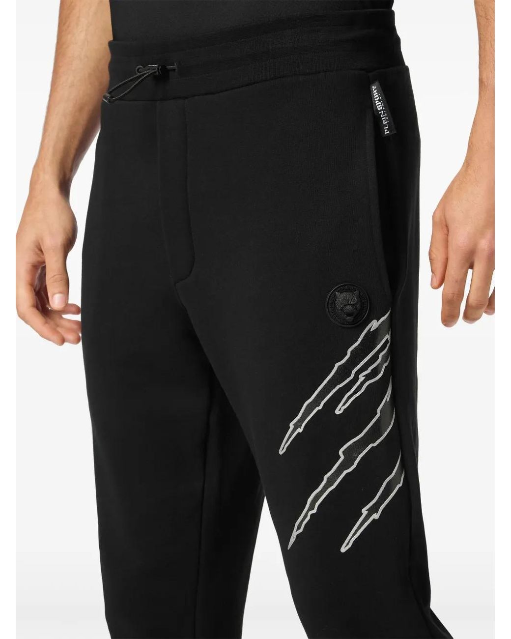 Philipp Plein Black Graphic-Print Track Pants for men