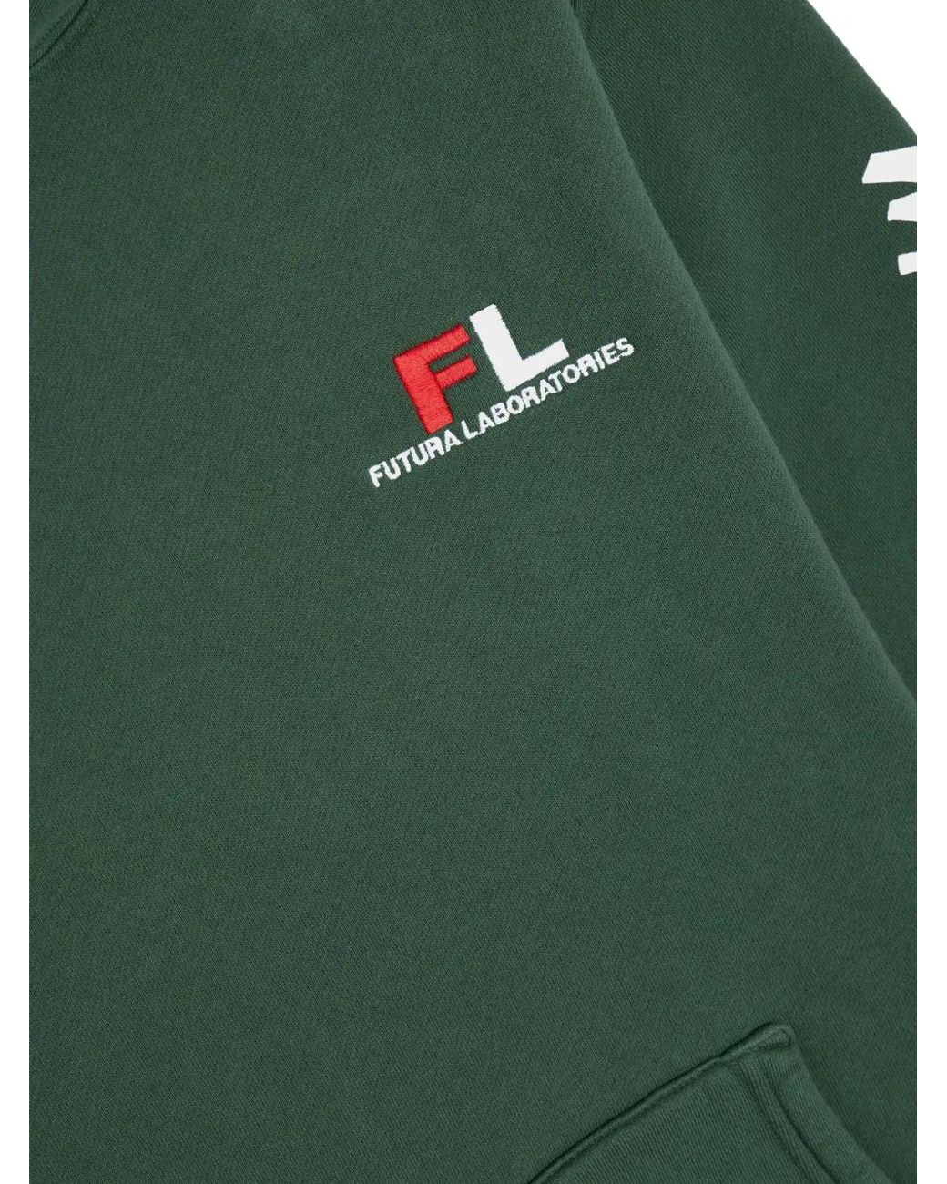 Malbon Golf Green X Futura Tag Graphic Print Hoodie for men