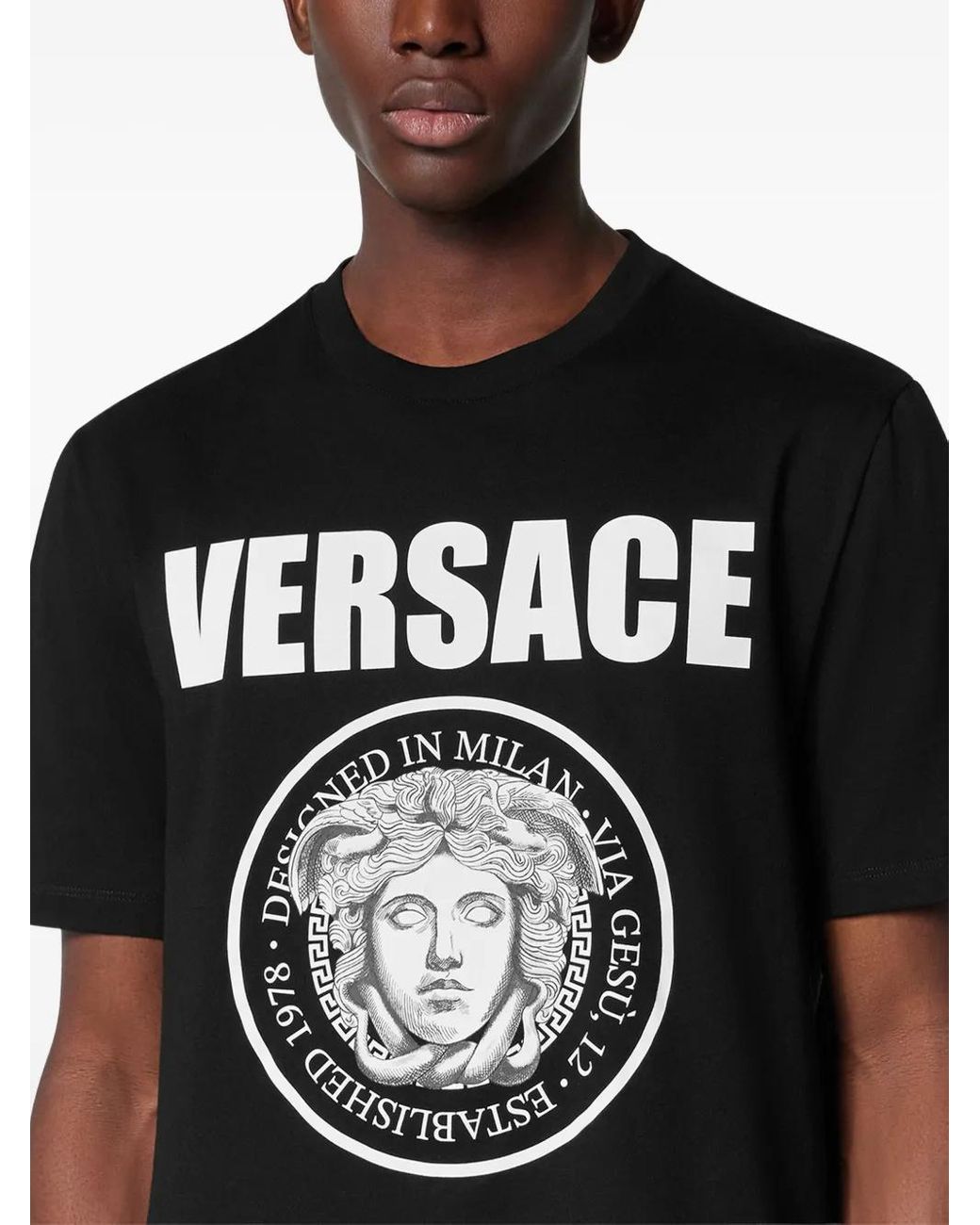 T-Shirts Versace de hombre de color Black