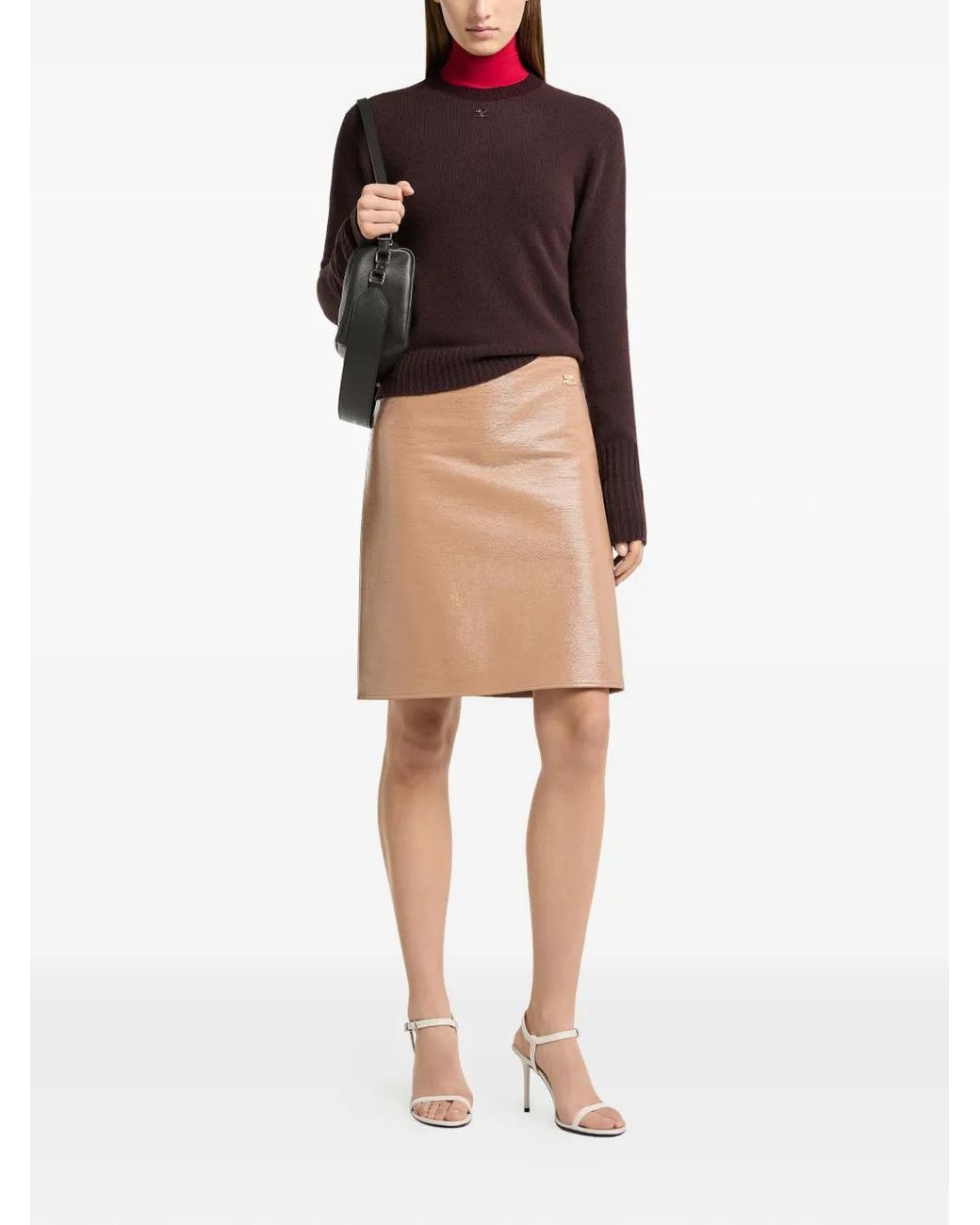 Courreges Brown Pull À Patch Logo