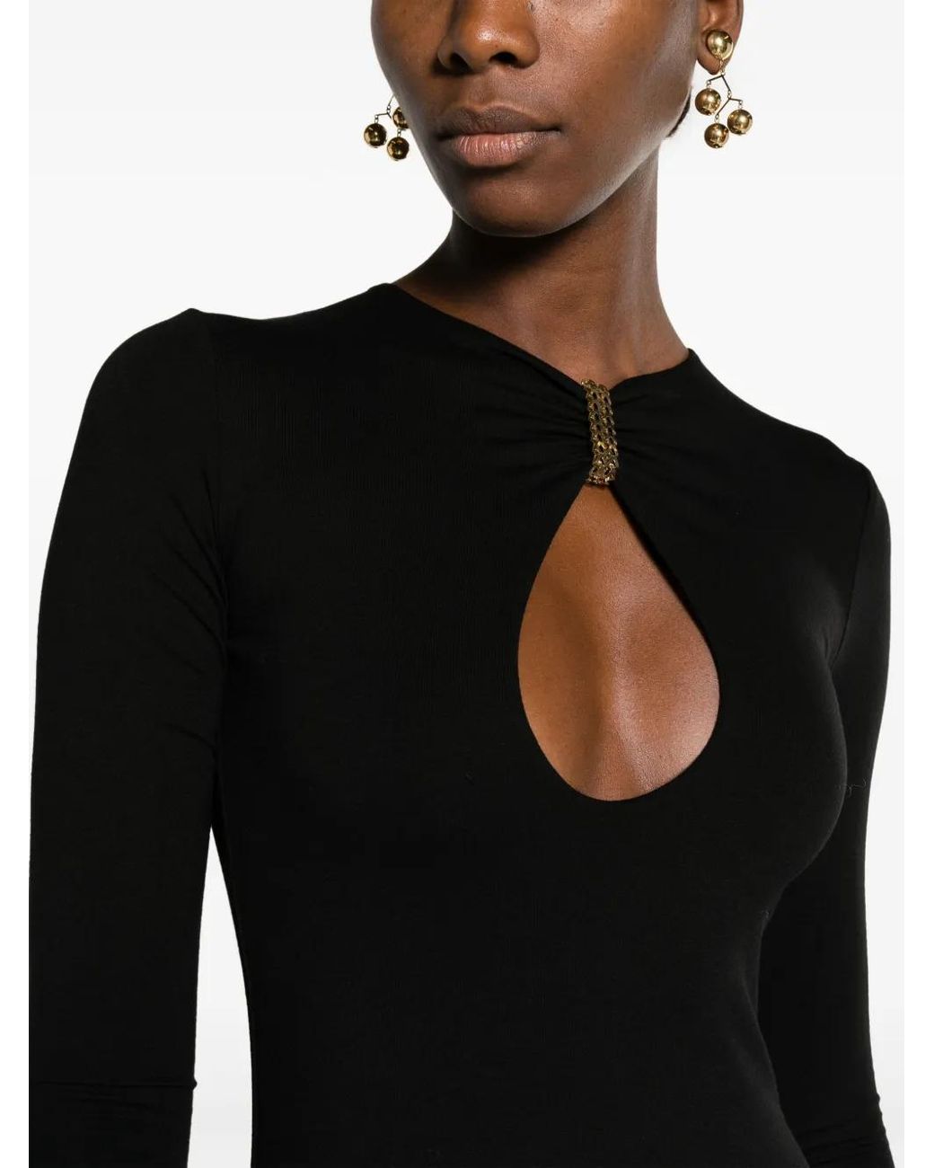 MANURI Black Mary Jean Chain-Link Maxi Dress