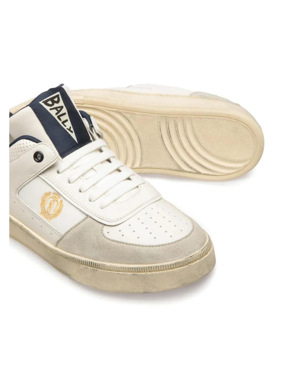 Bally White Riweira Lace-Up Sneakers for men