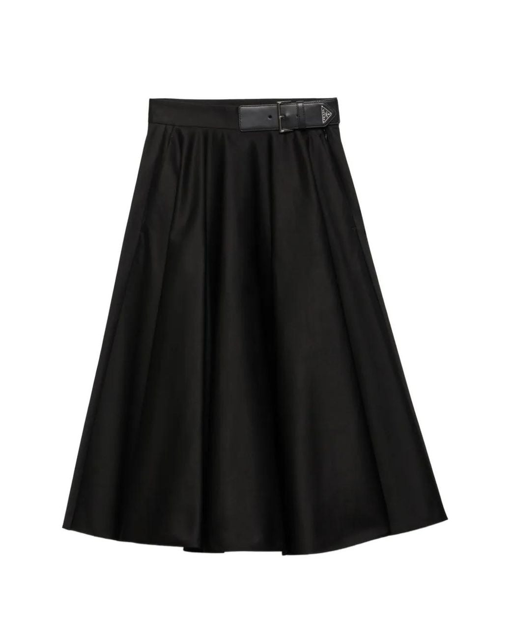 Prada Black Chino Circle Midi-Skirt