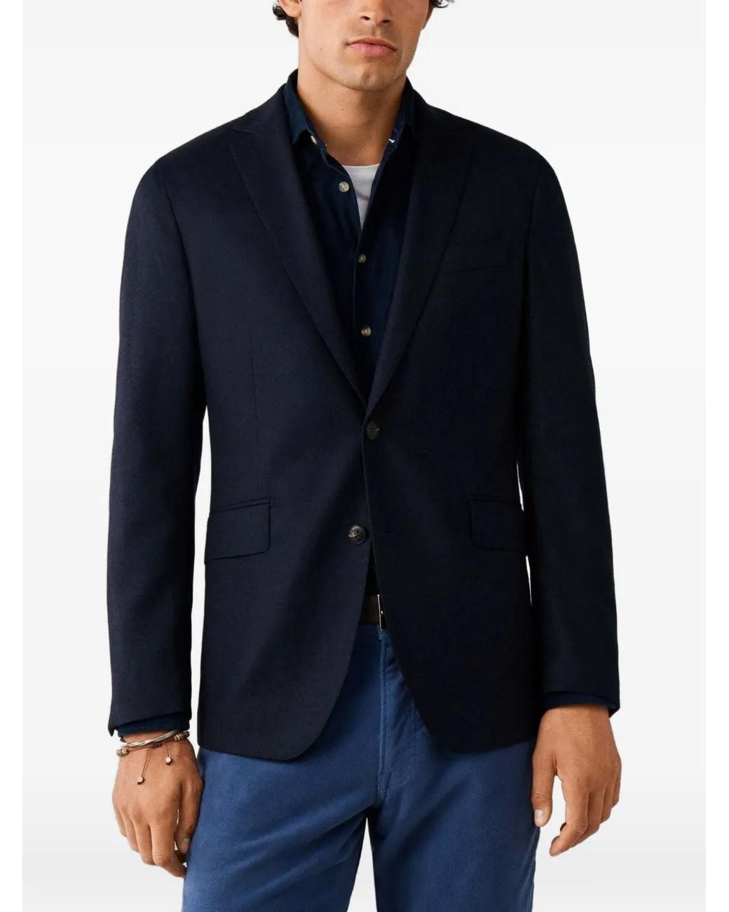 Hackett Einreihiger Flanellblazer in Blue für Herren