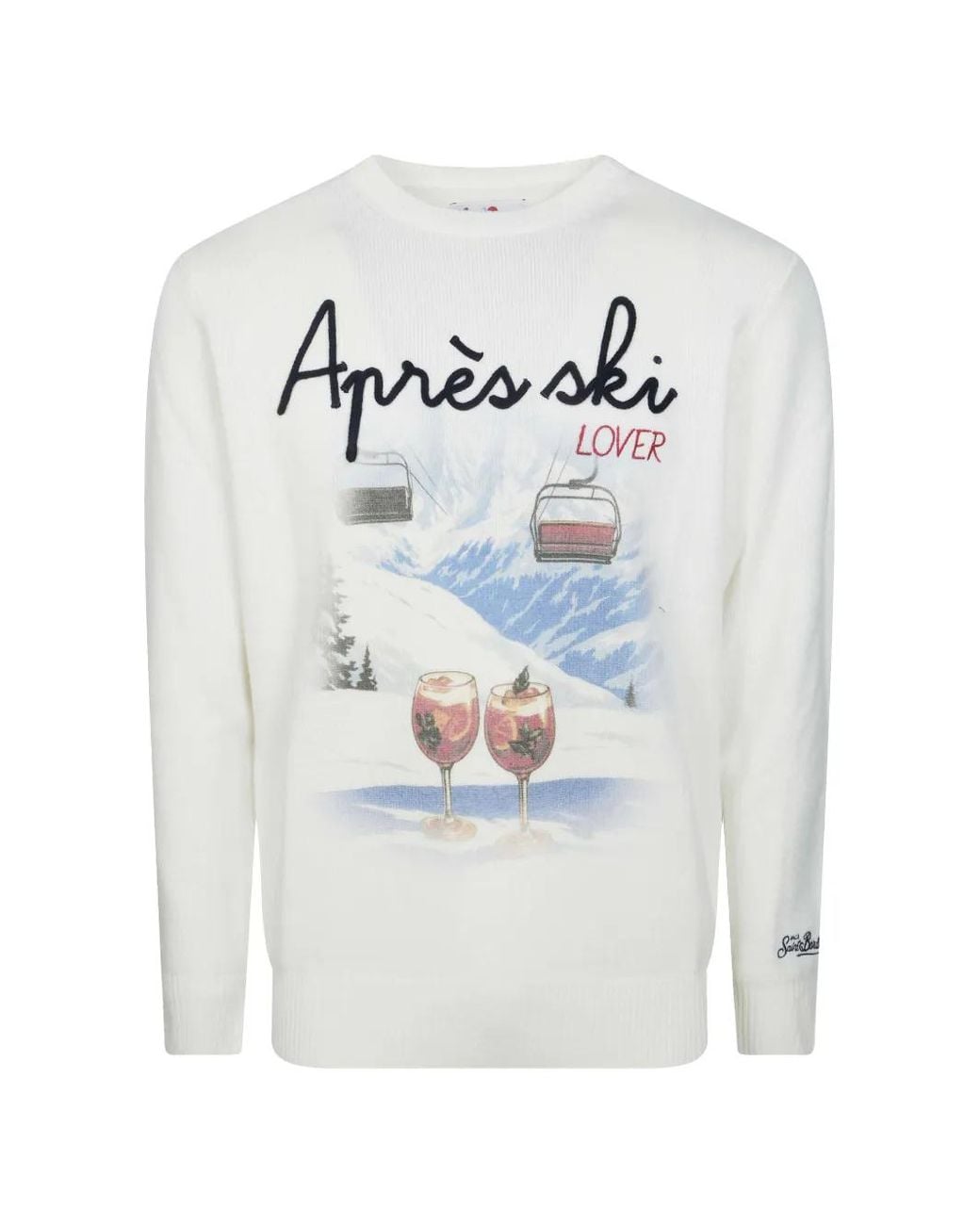 Mc2 Saint Barth White Heron Graphic-Print Sweater for men