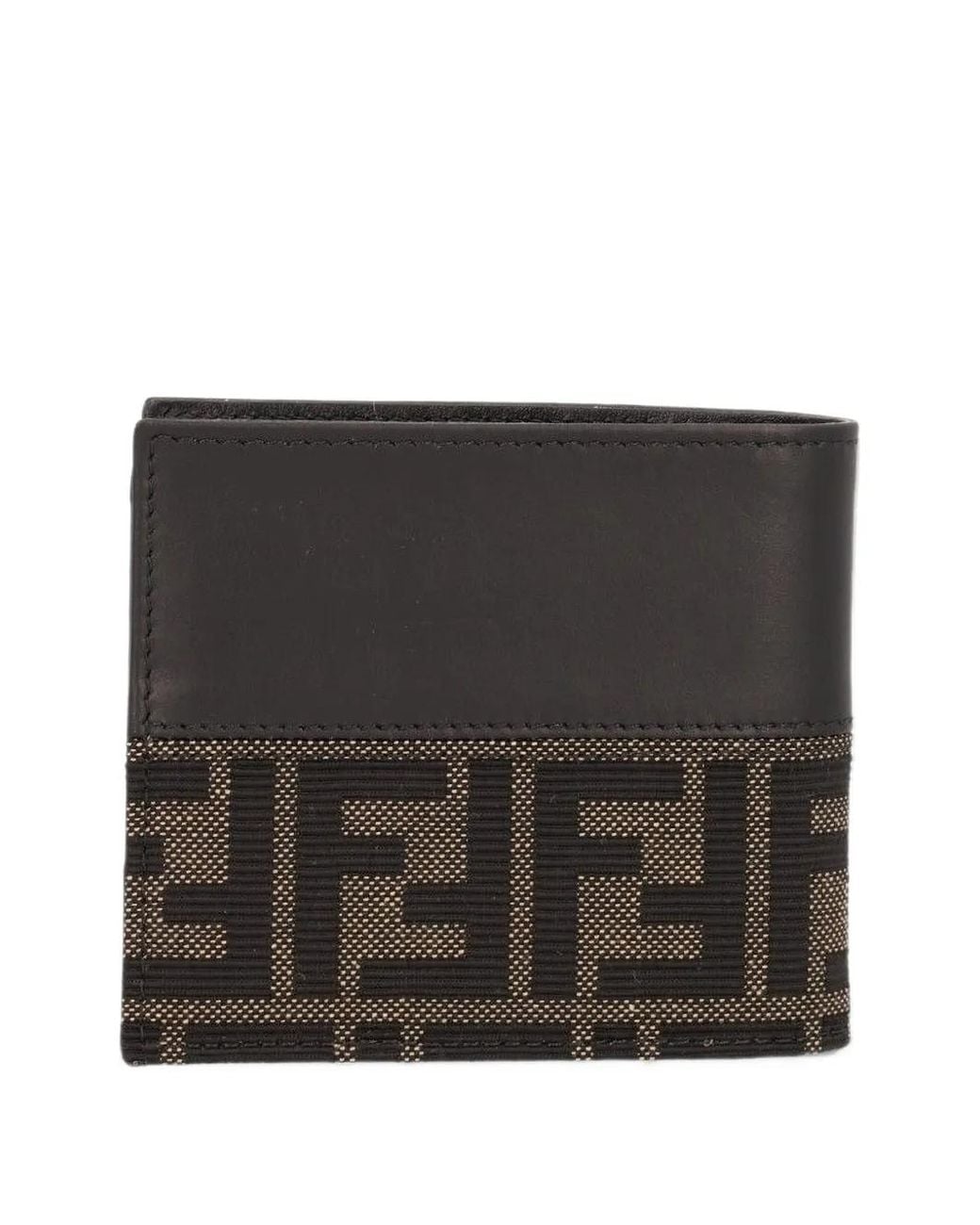 Fendi Black Ff Jacquard Wallet for men