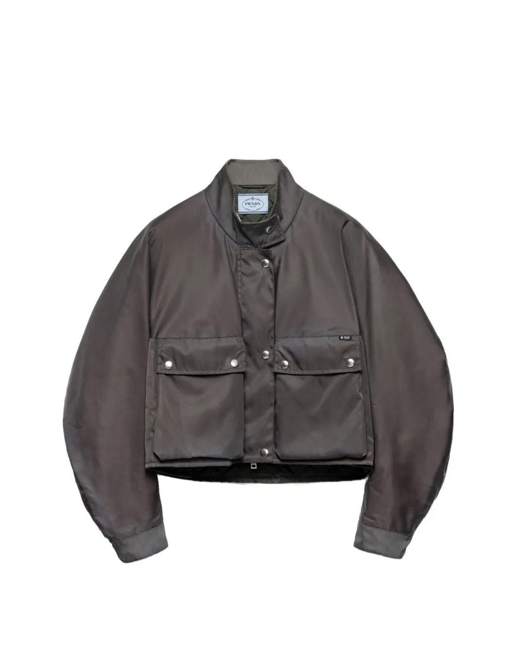 Prada Gray Cropped Re-Nylon Jacket