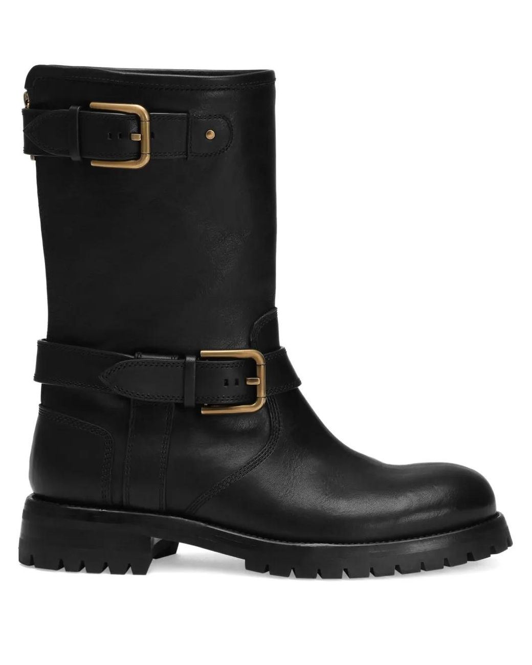 Dolce & Gabbana Black Dolce & Gabbana Knee-High Boots With Buckle Detail