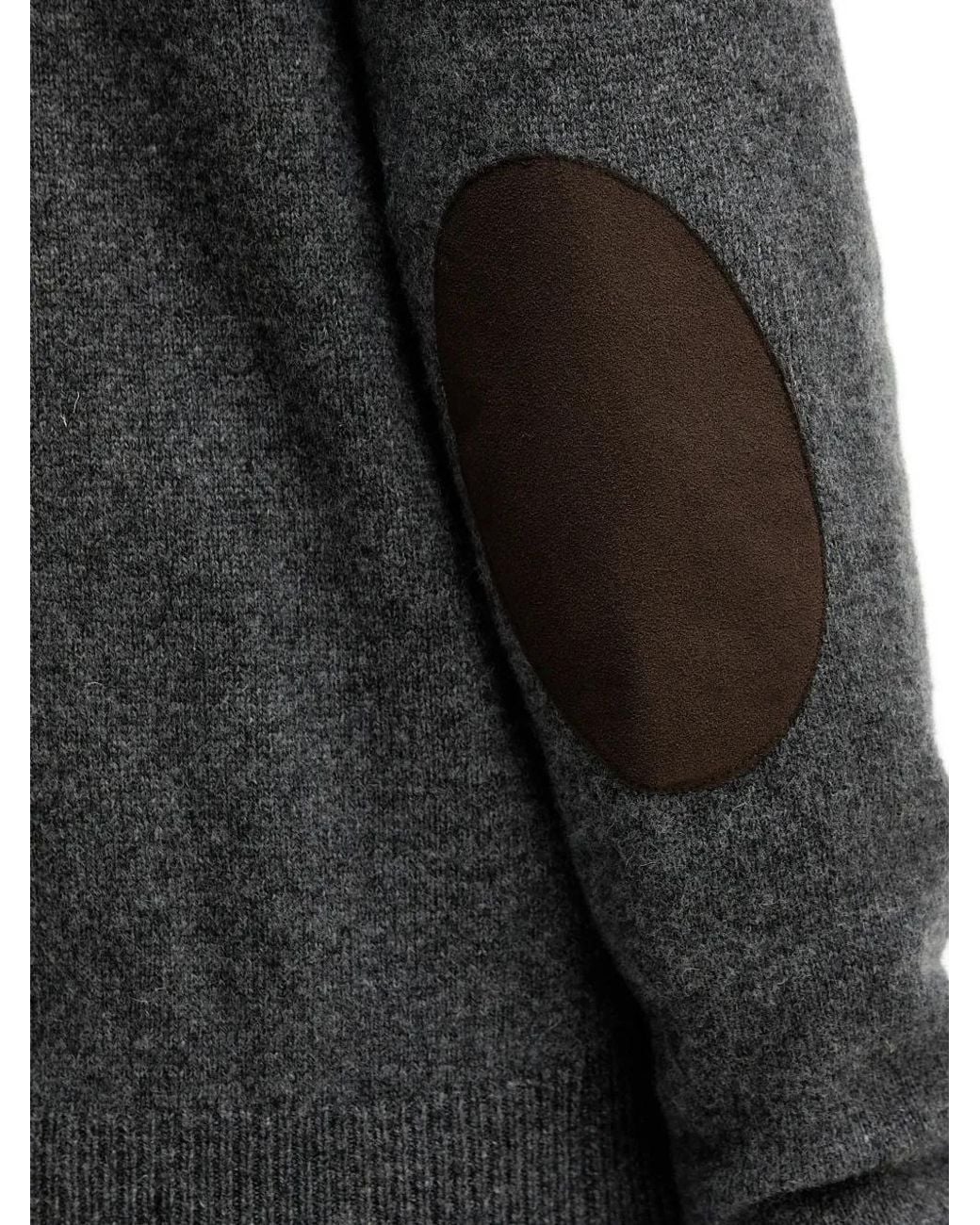 Hackett Gray Elbow-Patch Cardigan for men