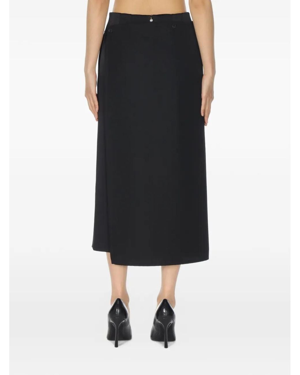 Carven Blue Layered Midi Skirt