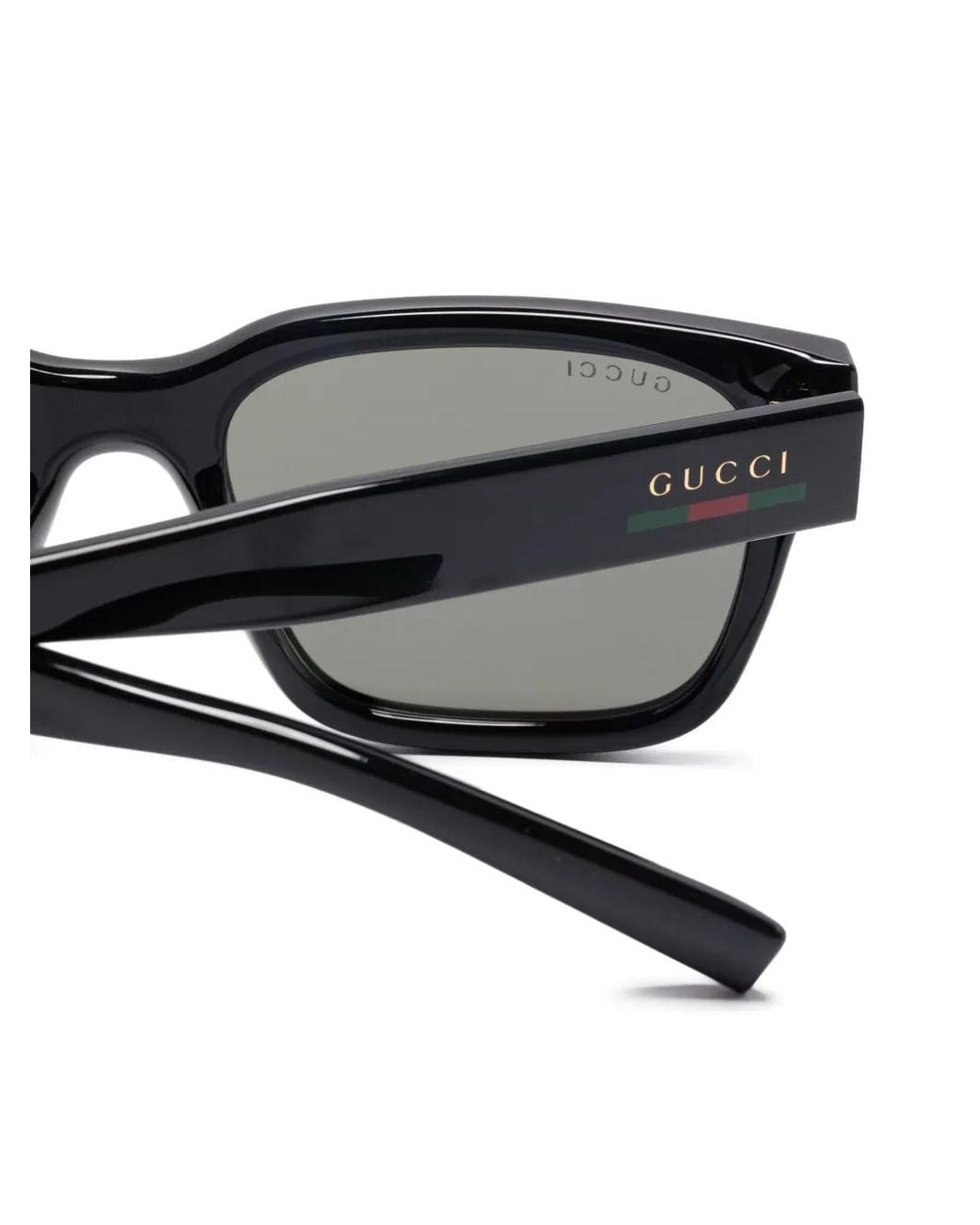 Gucci Gray Rectangle-Frame Sunglasses for men