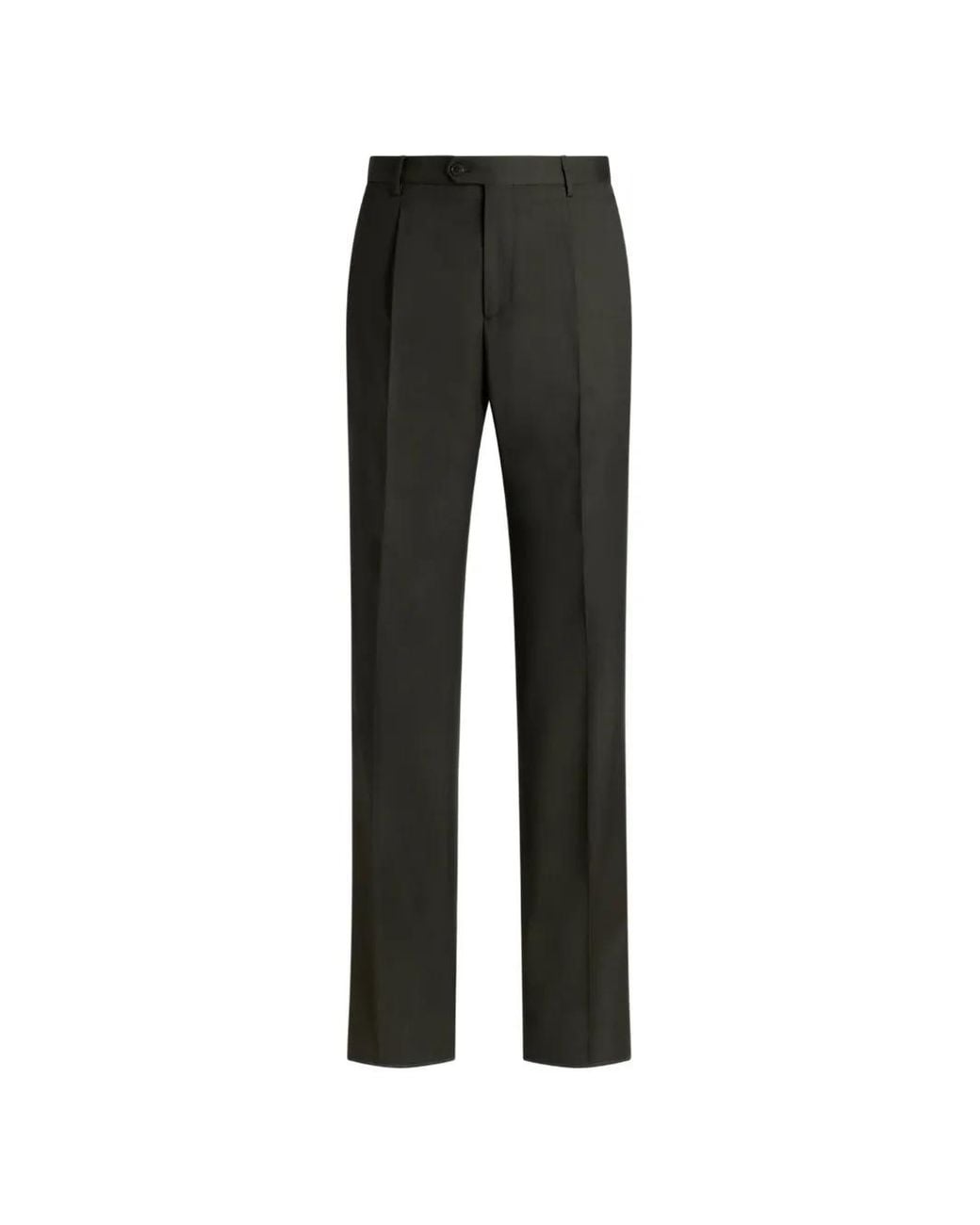 Etro Black Cool Wool Trousers With Crease Detail for men