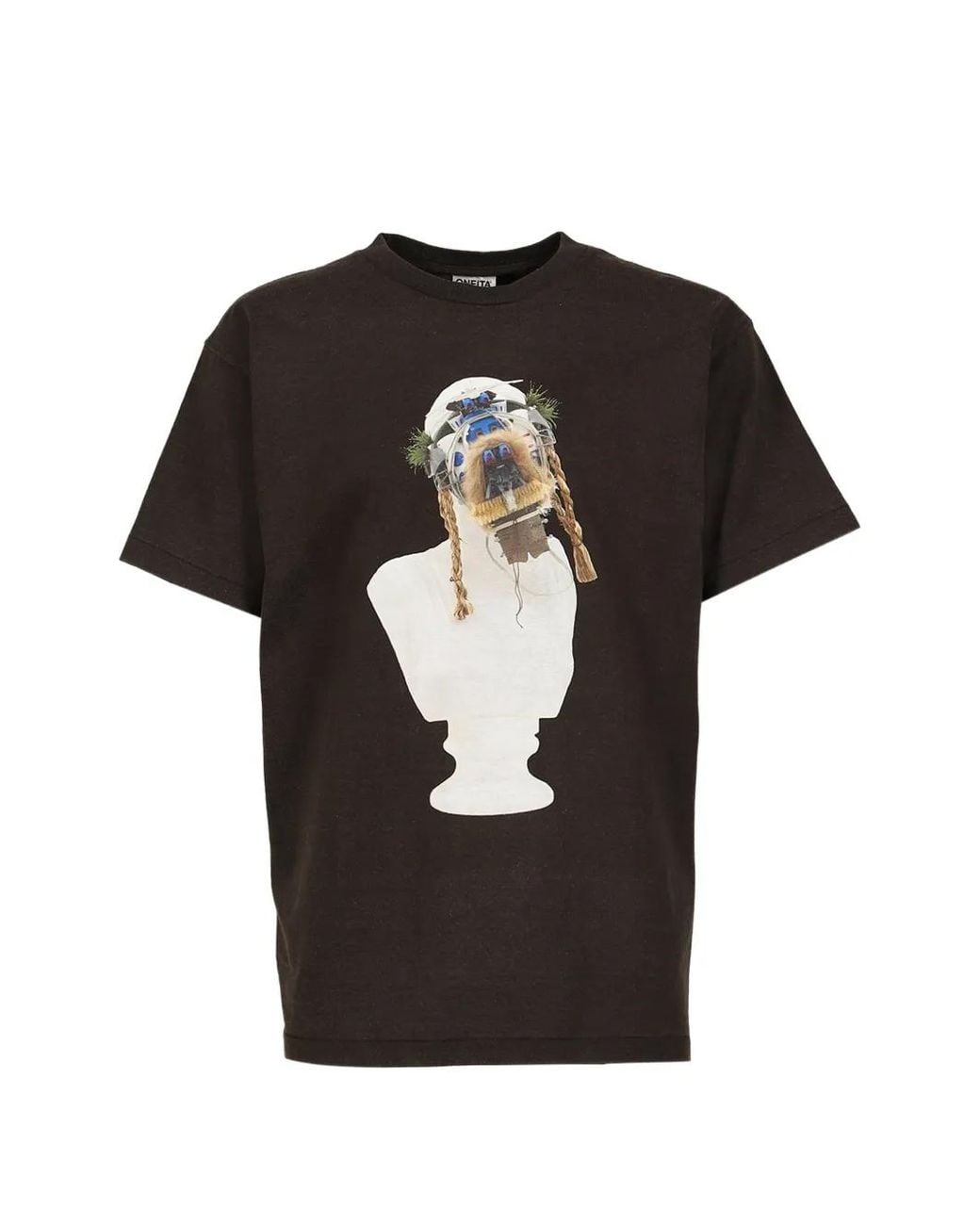SHT Black Graphic-Print T-Shirt for men