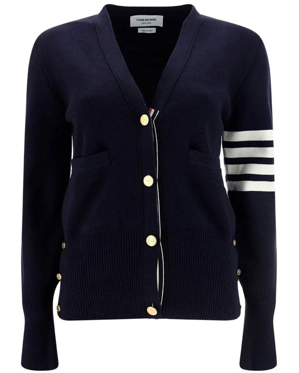 Thom Browne Blue Striped Sleeve Cardigan