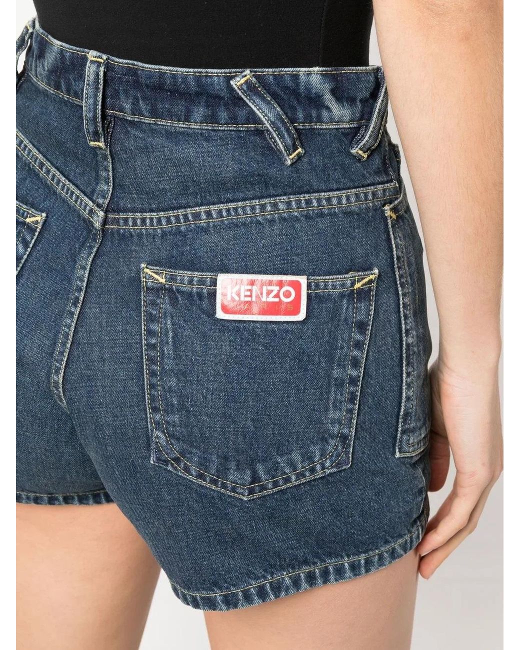 KENZO Shorts Met Logopatch in het Blue
