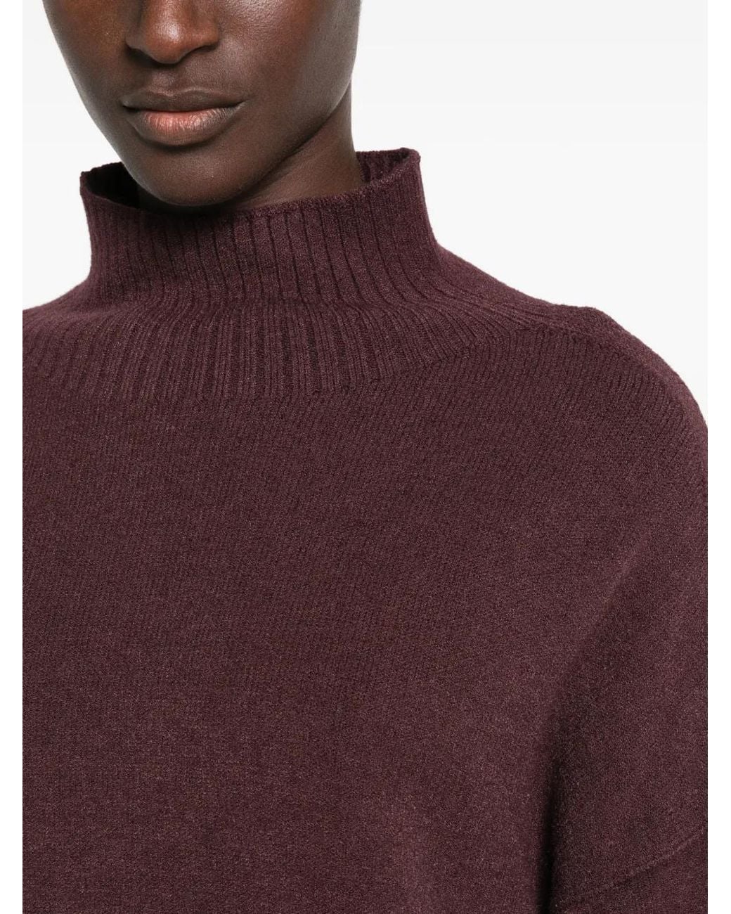 Imperial Red Ribbed-Trim Sweater