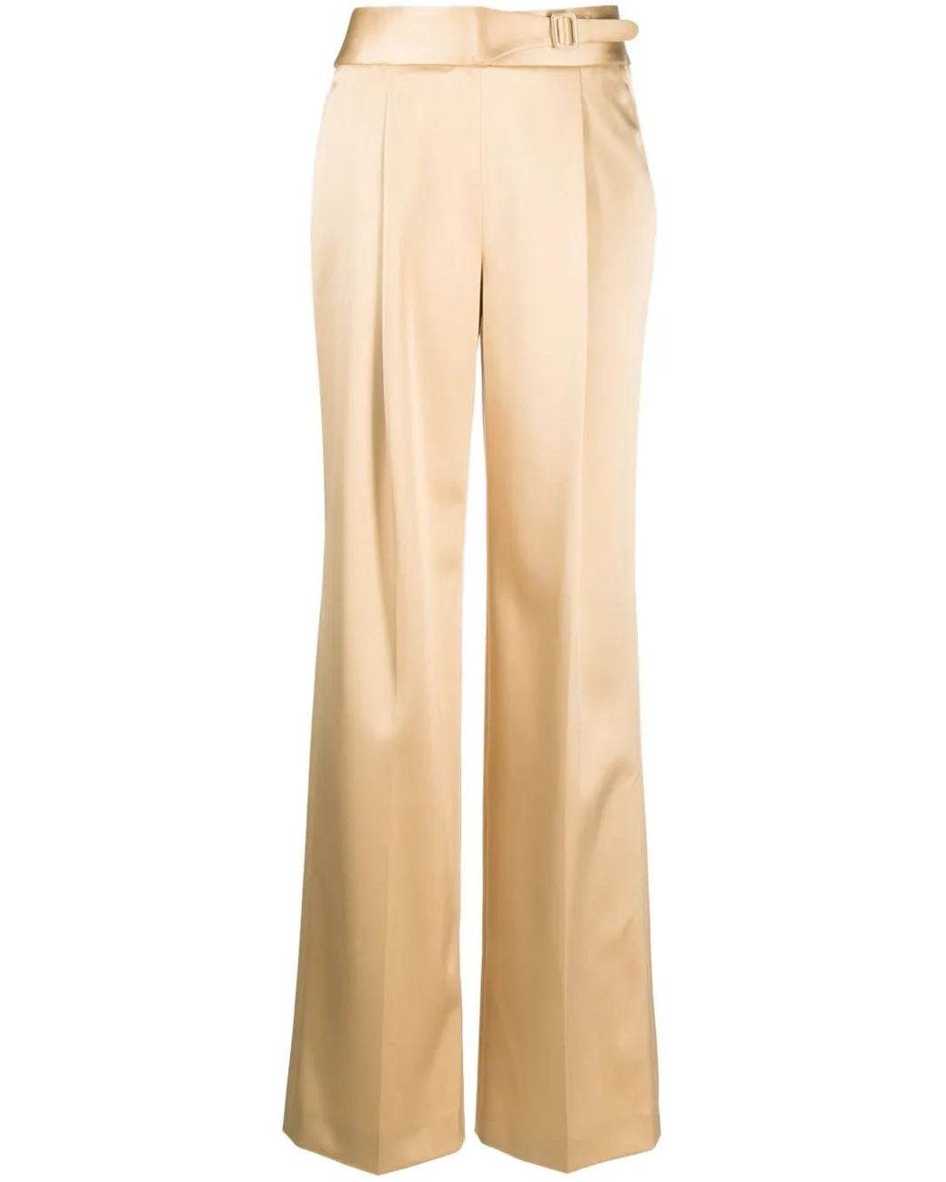 Ermanno Scervino Natural High-Waisted Wide Leg Trousers
