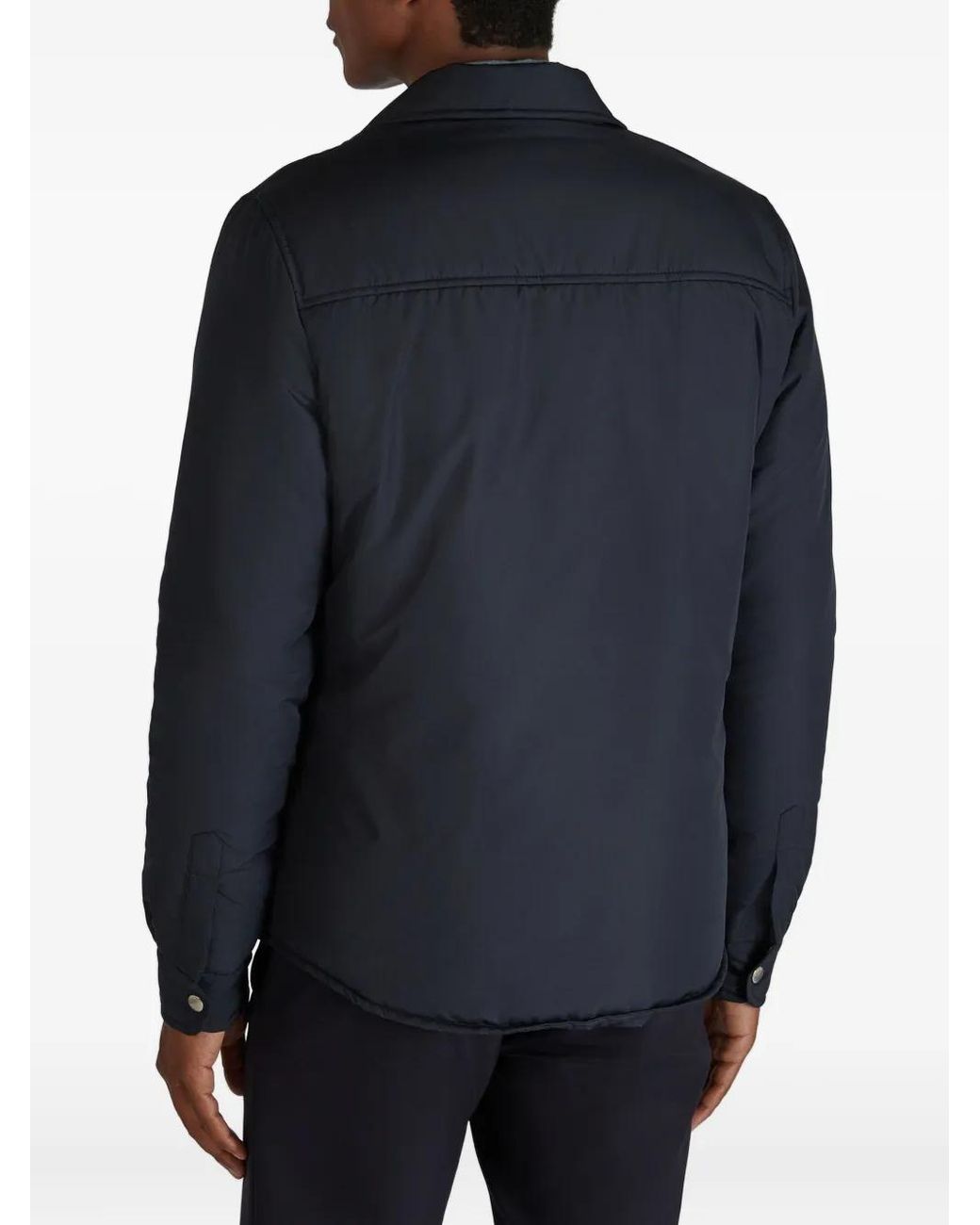 Montedoro Blue Padded Snap Overshirt for men